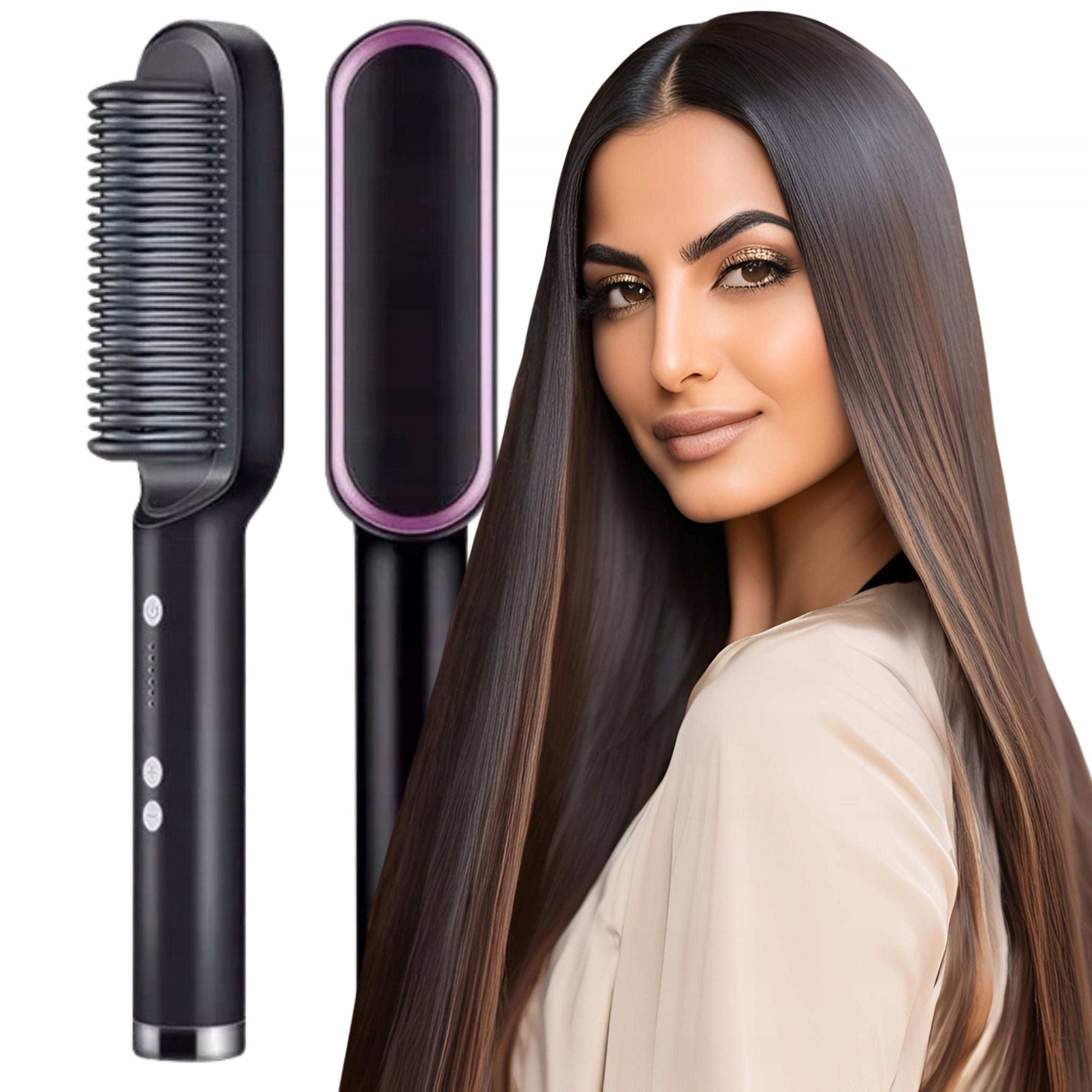Straightening Hair Brush 2in1 with Temperature Control PRO I Straightener Packaging status original