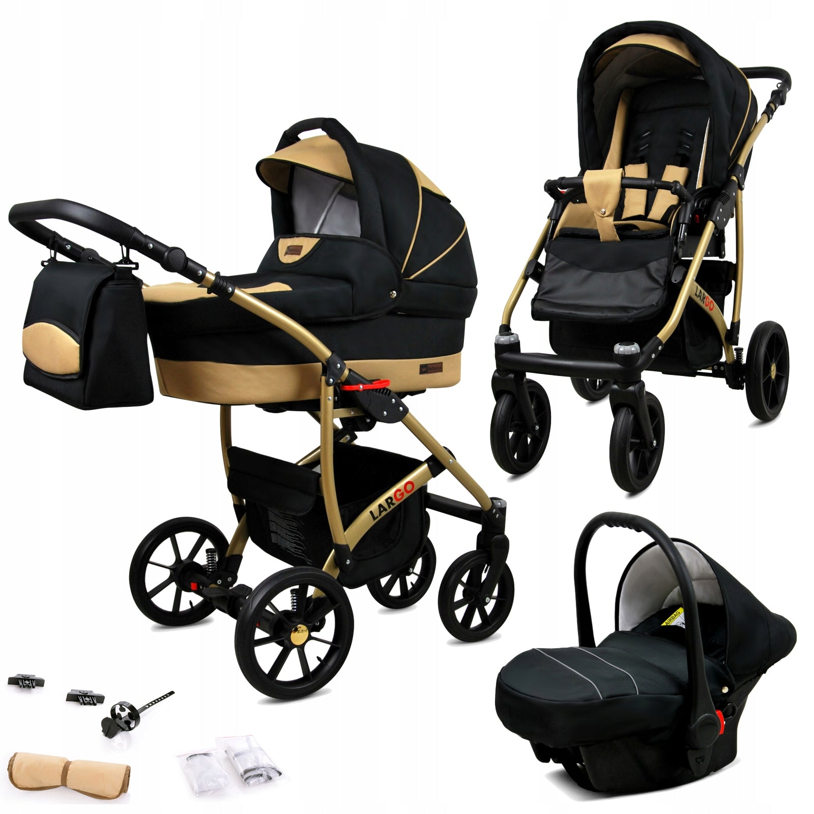 Stroller 3in1 BabyLux LARGO ALU stroller gondola car seat light