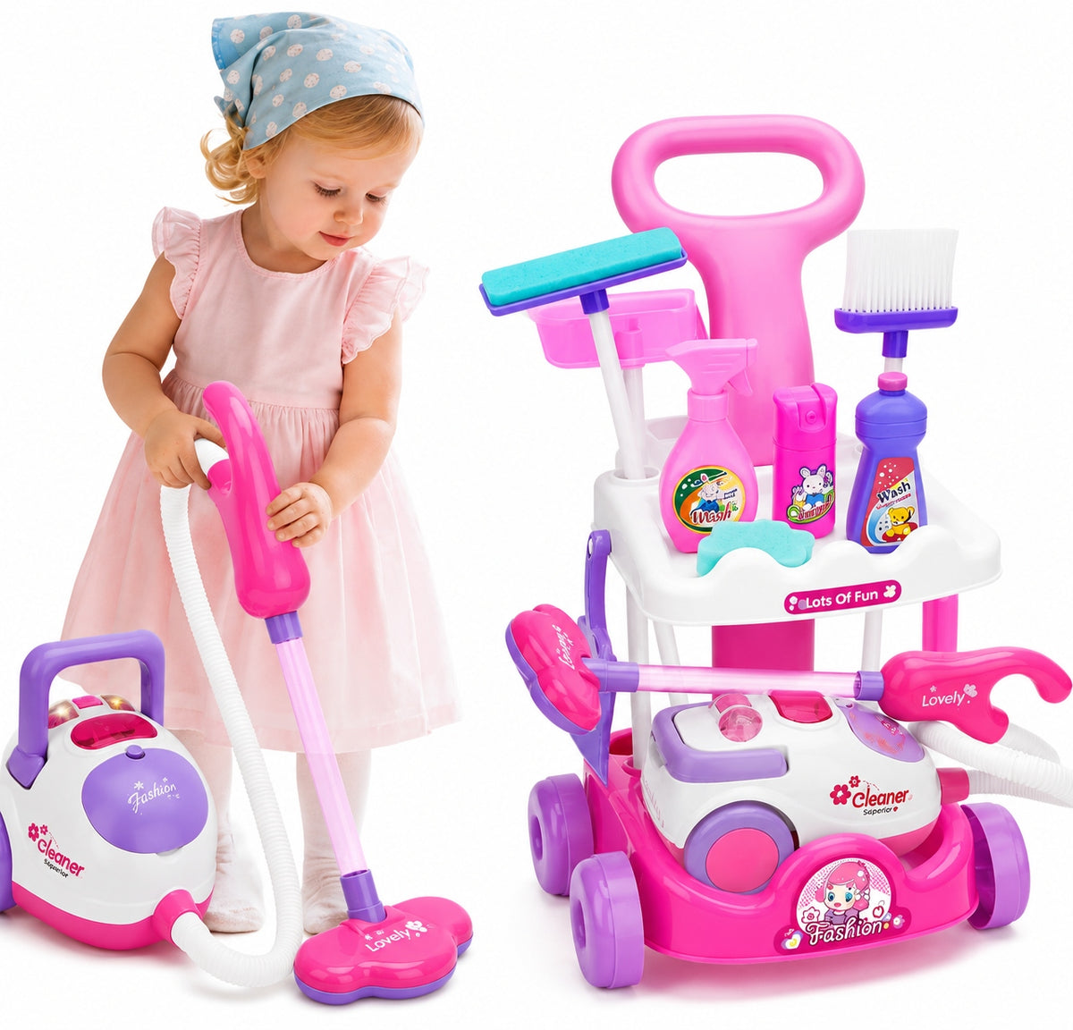 Stroller Cleaning Kit with VACUUM CLEANER Kids Sounds Accessories Packaging status original
