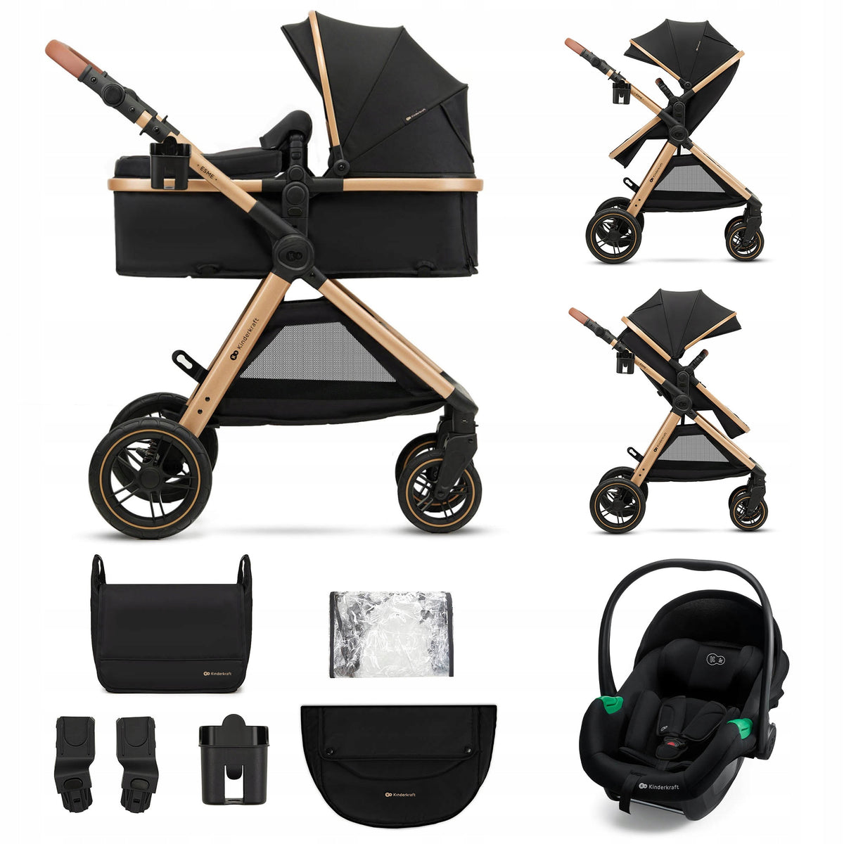 Stroller Multifunctional 3in1 Kinderkraft ESME PRO Stroller Seat MINK PRO 2