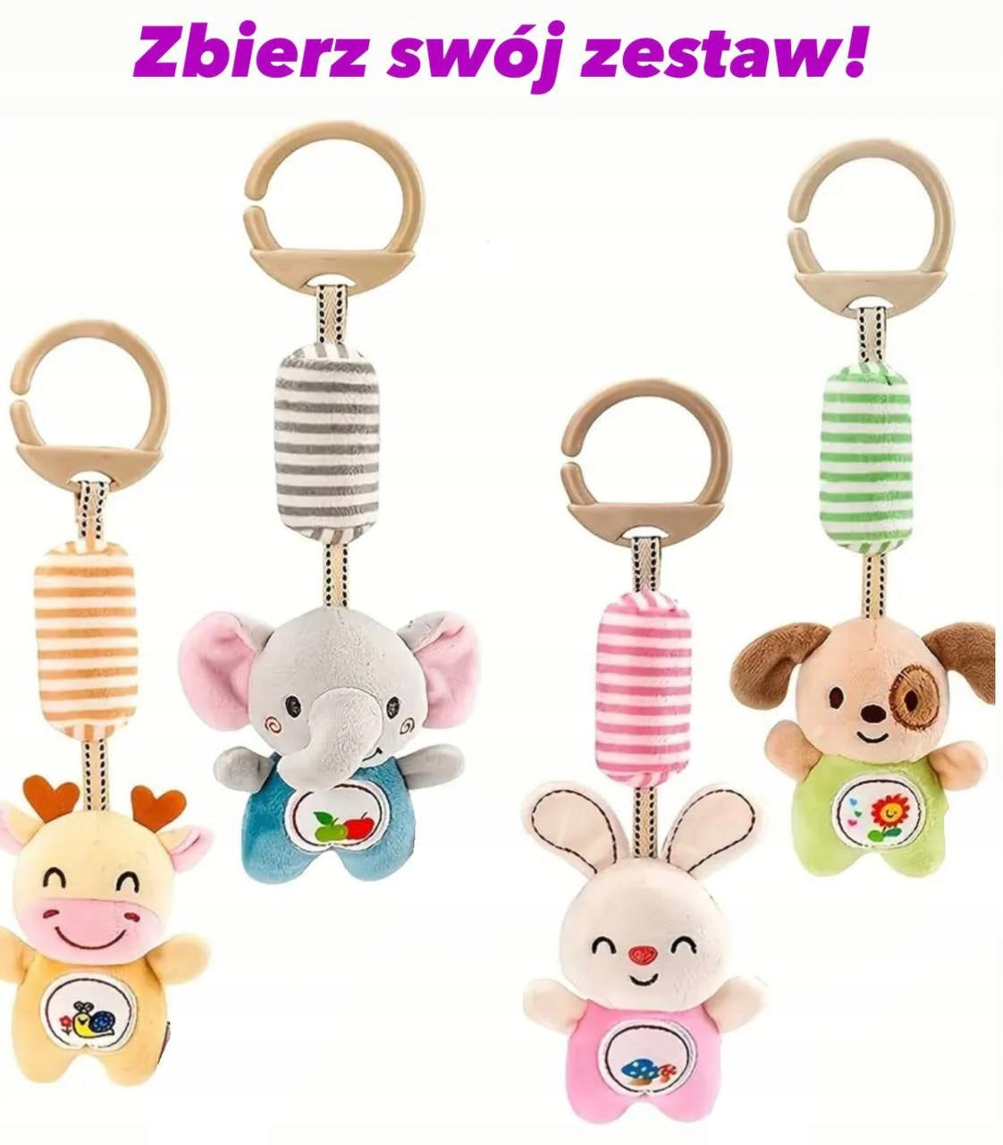 Stroller Pendant with Ratchet Bunny Sensory Toy 0+ Packaging status original
