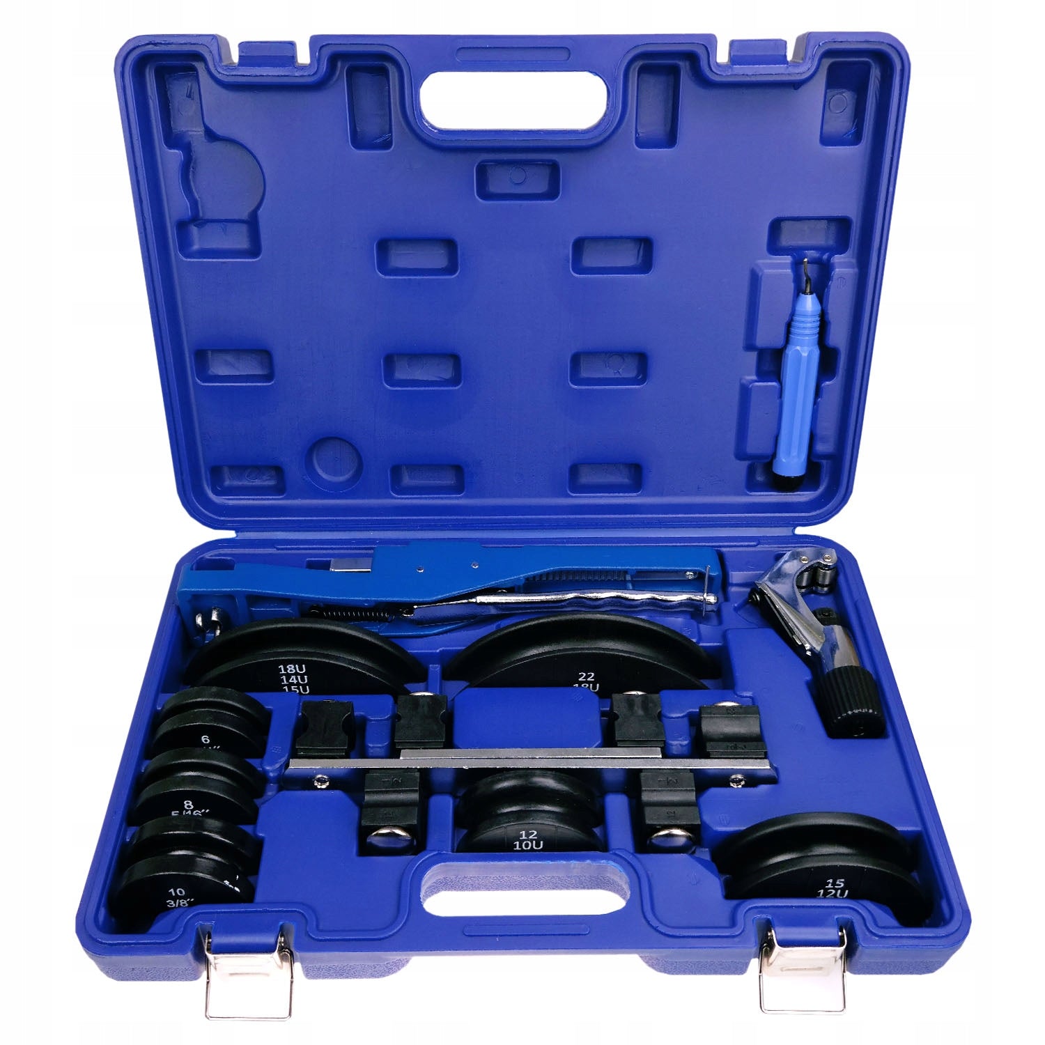 Strong Copper Pipe Bending Machine Set 90° 7 Dies 6-22mm 1/4-7/8" alu Packaging status original