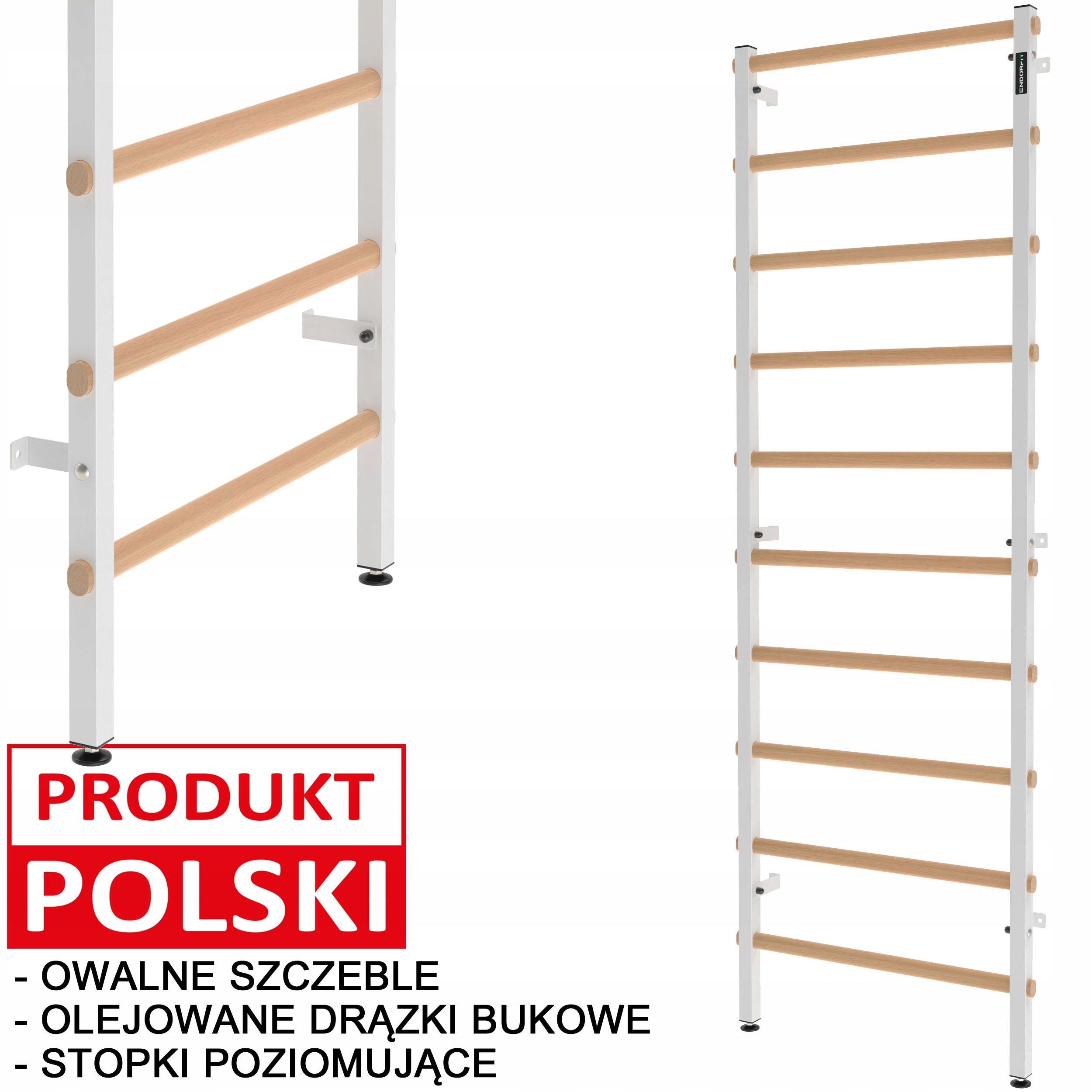 Strong GYMNASTIC LADDER WOOD-METAL 240x75cm, 11 RUNGS | ENDORFIT