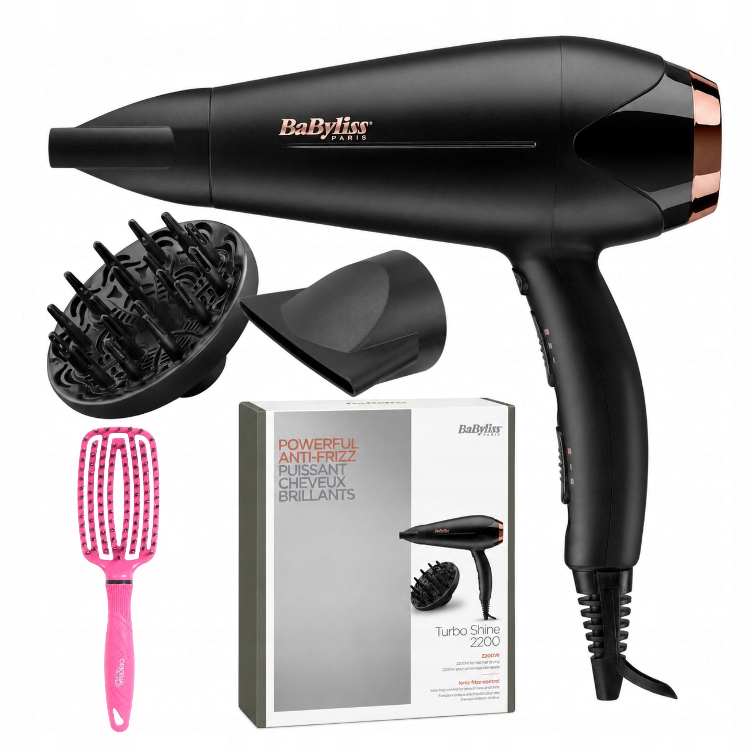 Strong Hair Dryer 2200W Ionization BaByliss Diffuser Concentrator