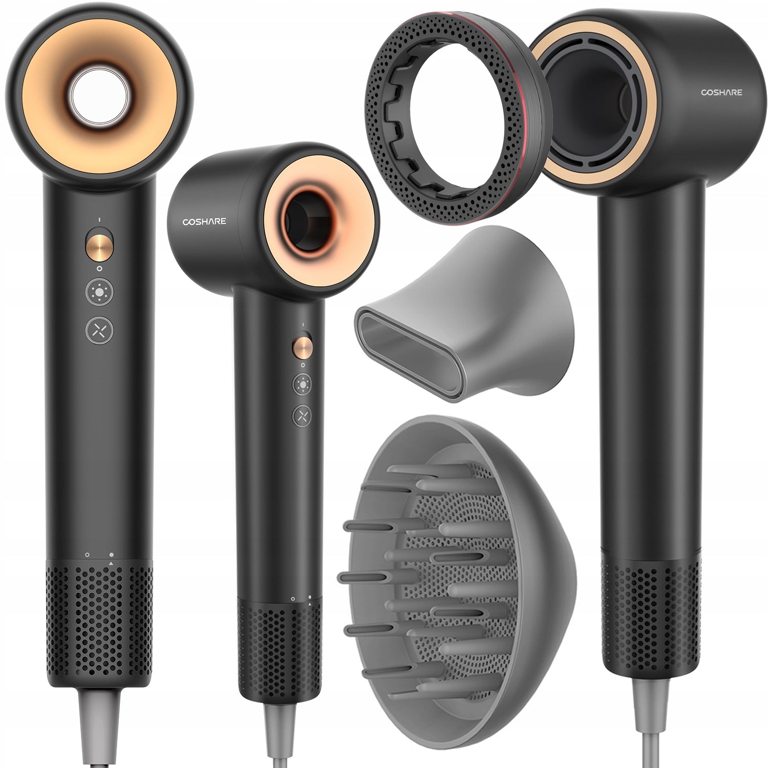 Strong Hair Dryer COSHARE EssenceRing SuperFlow1 PRO Ionization 1600W