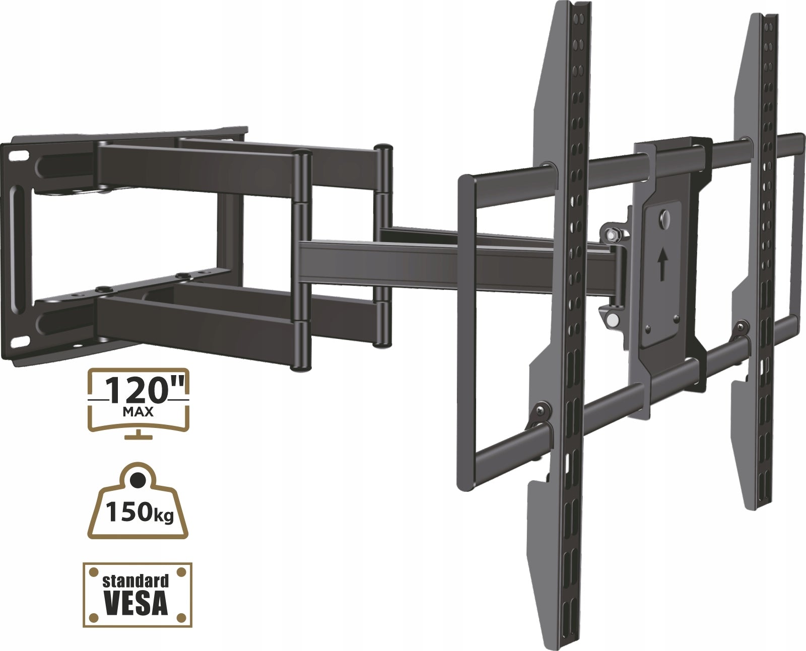 Strong Wall Mount for TV 50 to 120 Inches ART UY190XL 150kg VESA Adjustable Packaging status original