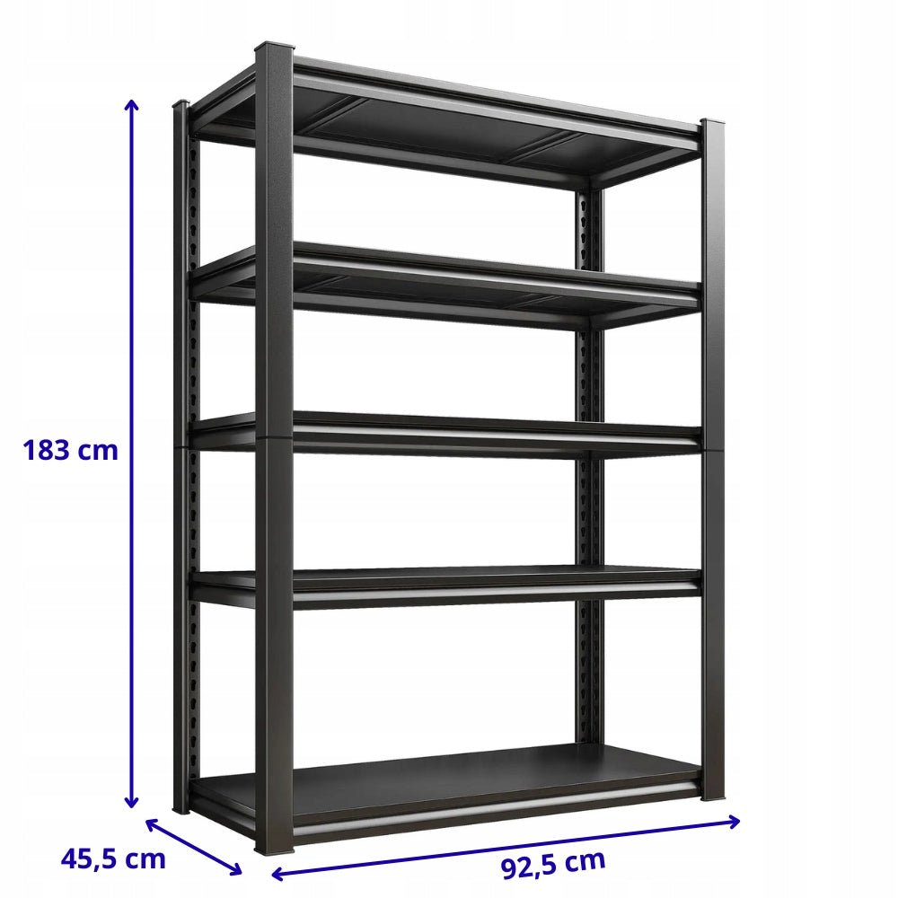 Strong metal shelving unit 183 x 92,5 x 45,5 cm BLACK Mercury GARAGE WORKSHOP Packaging status original