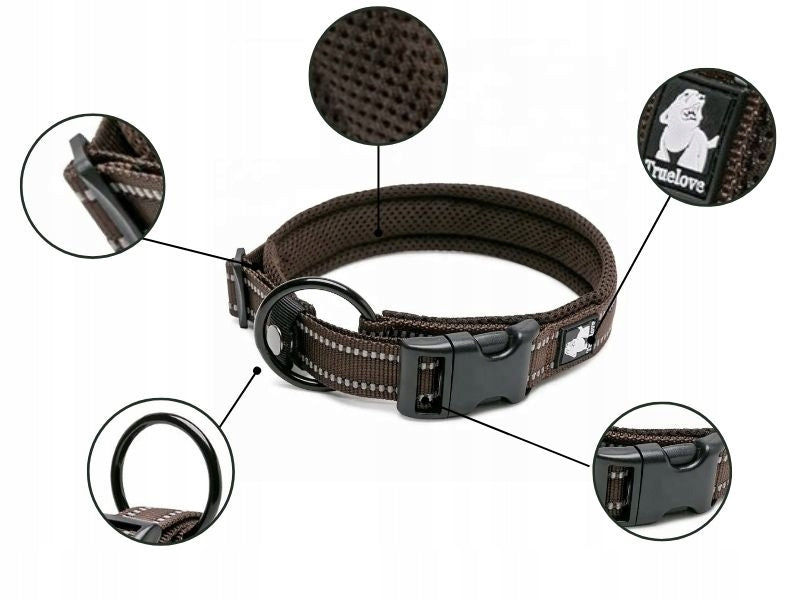 Strong reflective collar Truelove BROWN M Brand Truelove