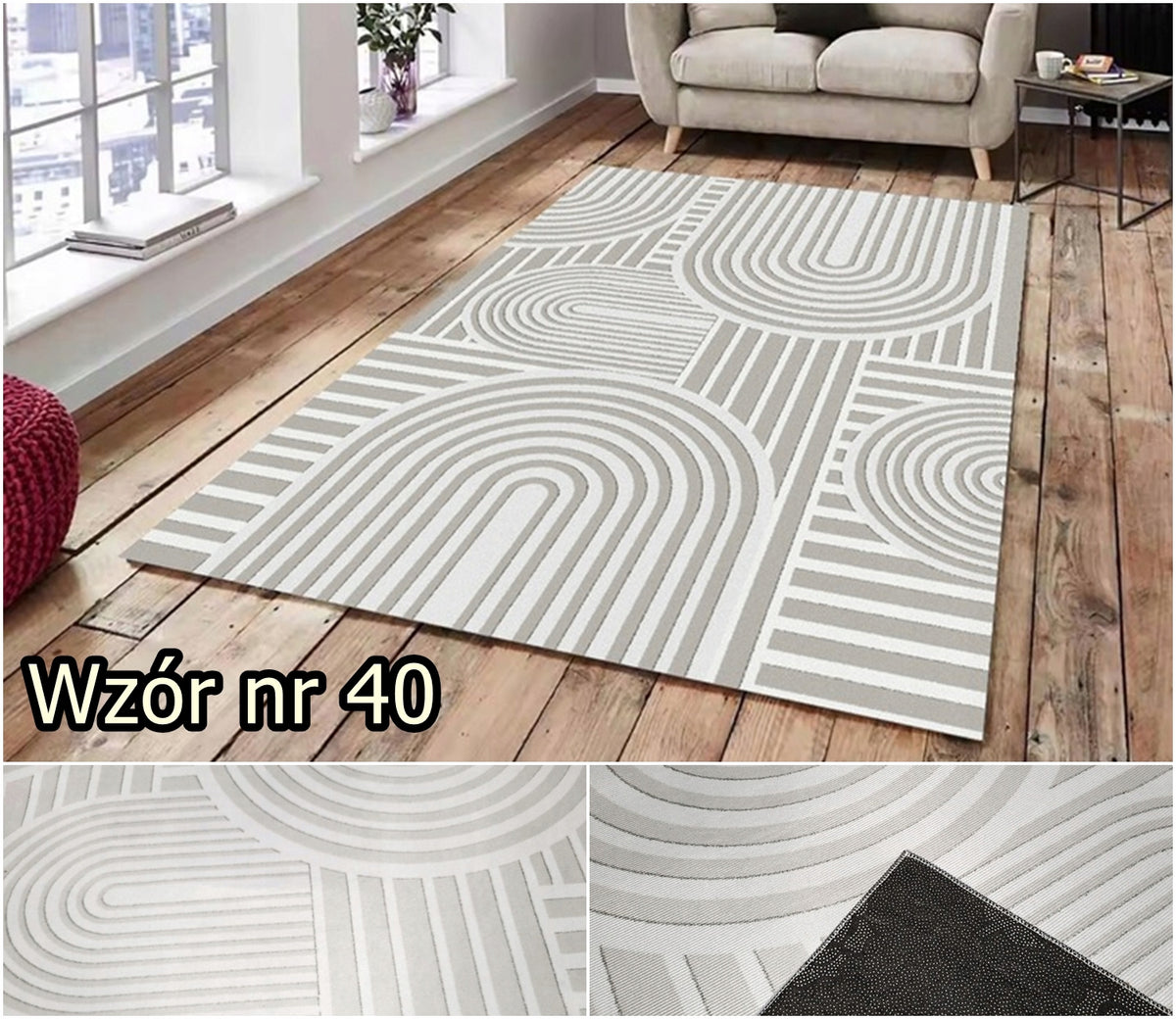 Stylish Carpet Fancy 160x230 Modern Cream Grey Lines Manufacturer code Fancy