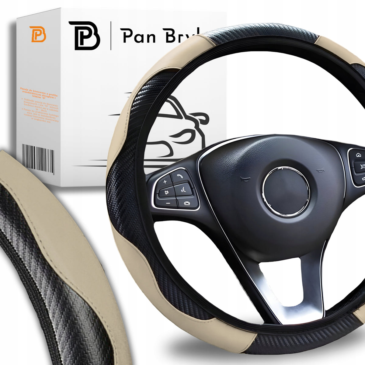 Stylish Handlebar Cover UNIVERSAL 36 - 38 cm BEIGE overlay