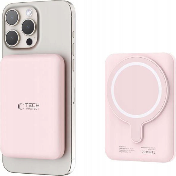 Stylish USB-C and Magsafe Induction Power Bank, QI, 5000mAh 15W Tech-Protect