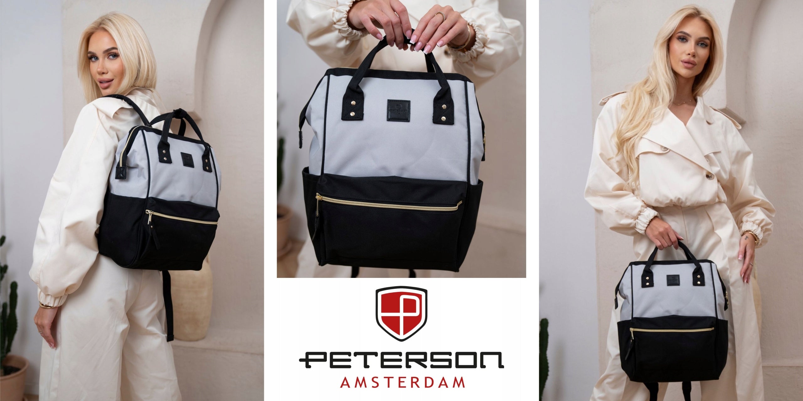 Stylish women's backpack PETERSON urban school sports roomy travel Packaging status original