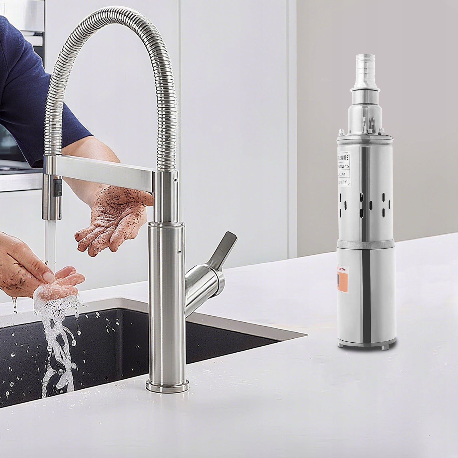 Submersible Water Pump 180W 12V 1.2m³/H 30m Lift Stainless Steel IP68 Manufacturer no brand
