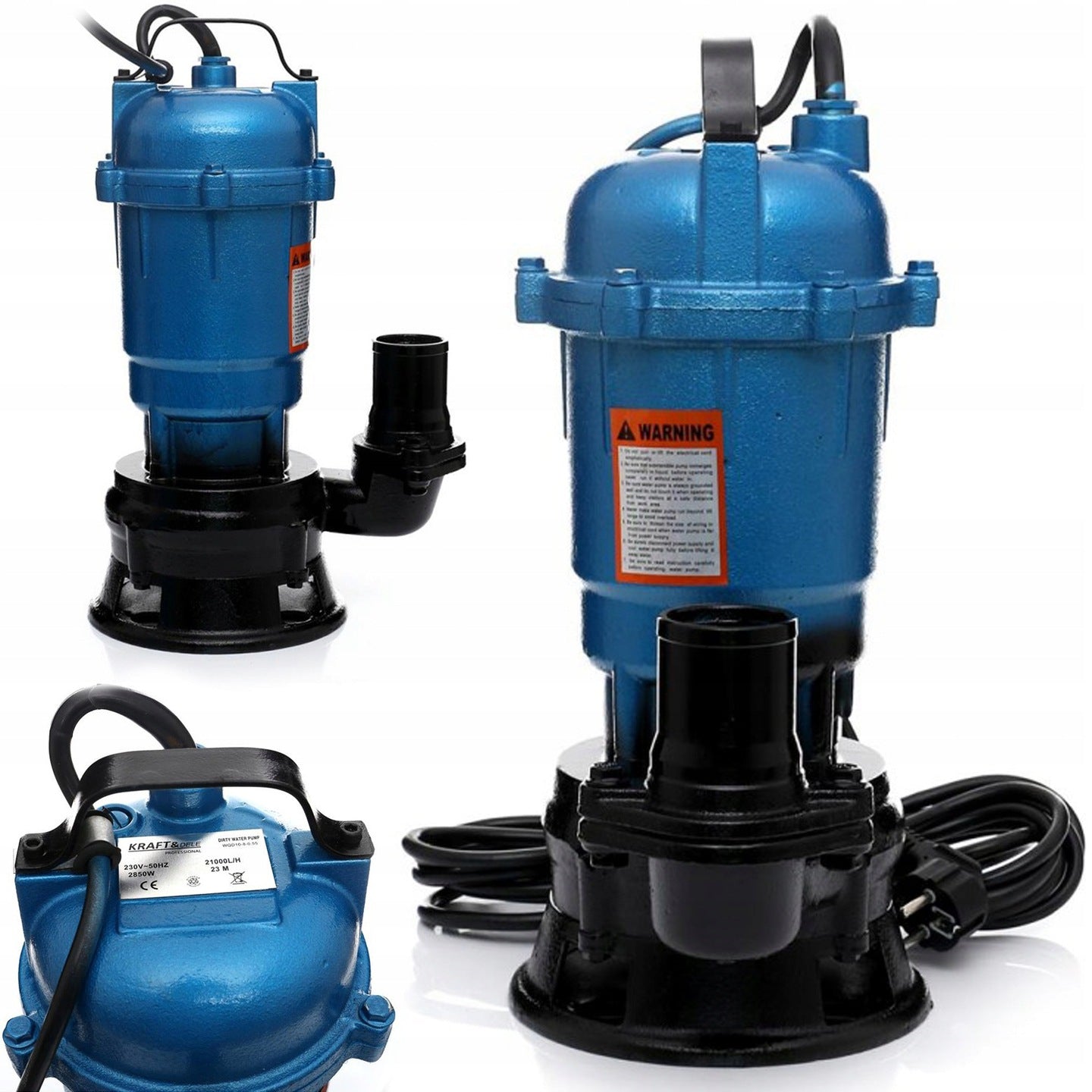 Submersible septic tank pump 3water clean, dirty, sewage with shredder Batteries included no