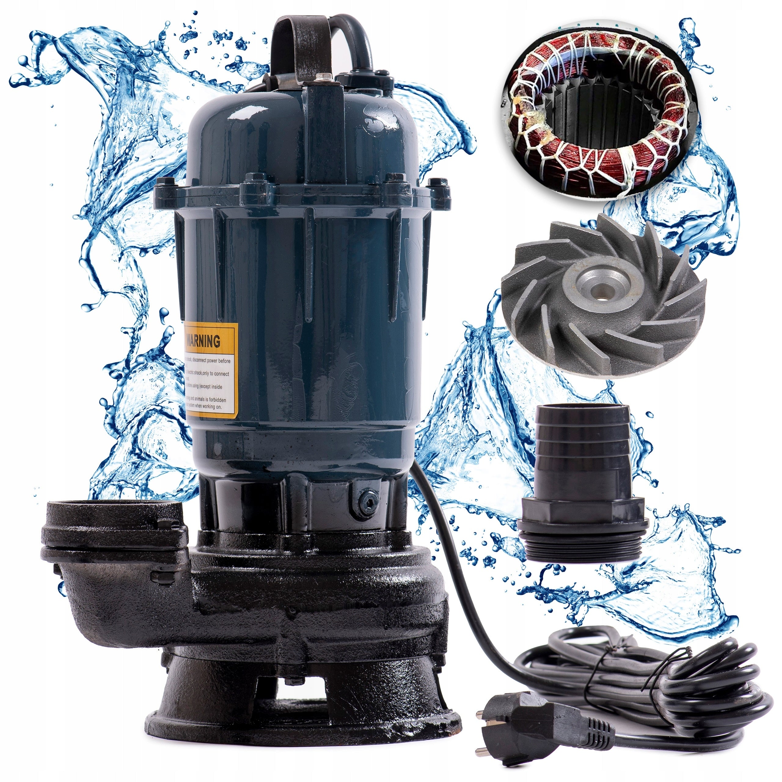 Submersible septic tank pump 3water clean, dirty, sewage with shredder