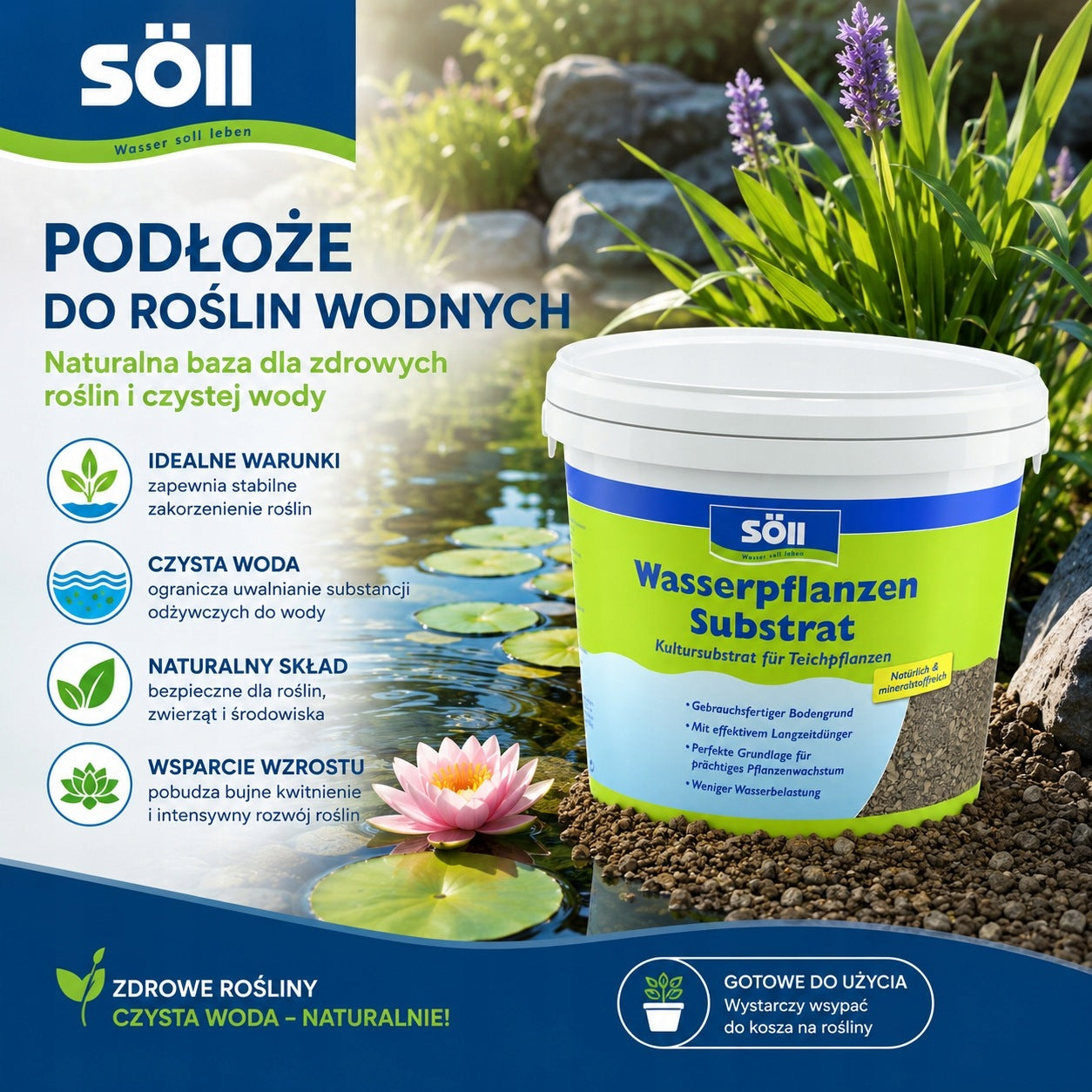 Substrate for Aquatic Plants Pond Eyelet - Söll WasserpflanzenSubstrate 6 kg Packaging status original