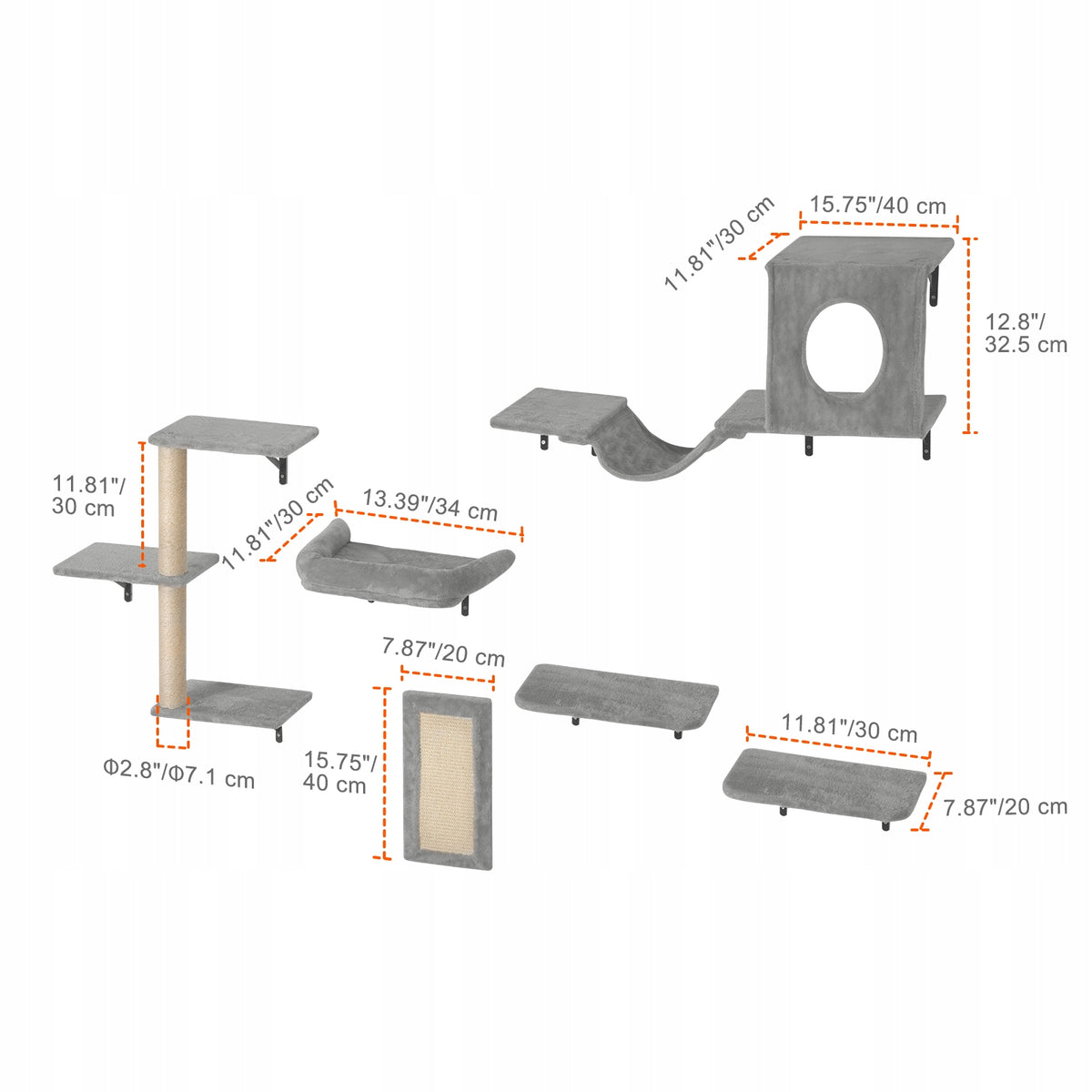 SucceBuy Cat Ladder 6Pcs Lifting Capacity 18,14KG Wall Safe And Durable Manufacturer code ZYSBGSMPJ