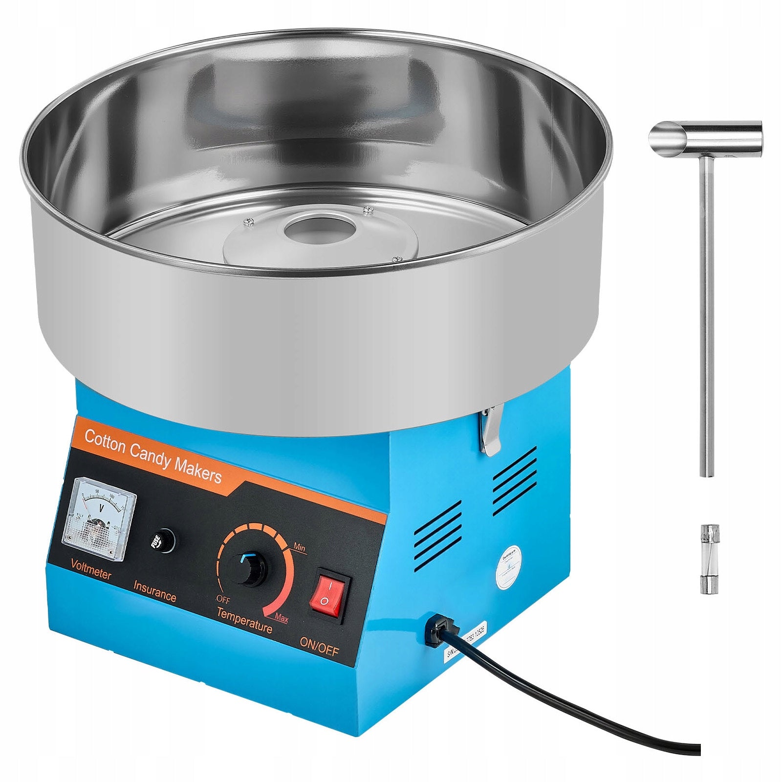 SucceBuy Cotton Candy Machine 1000W With Built-in Thermostat Blue