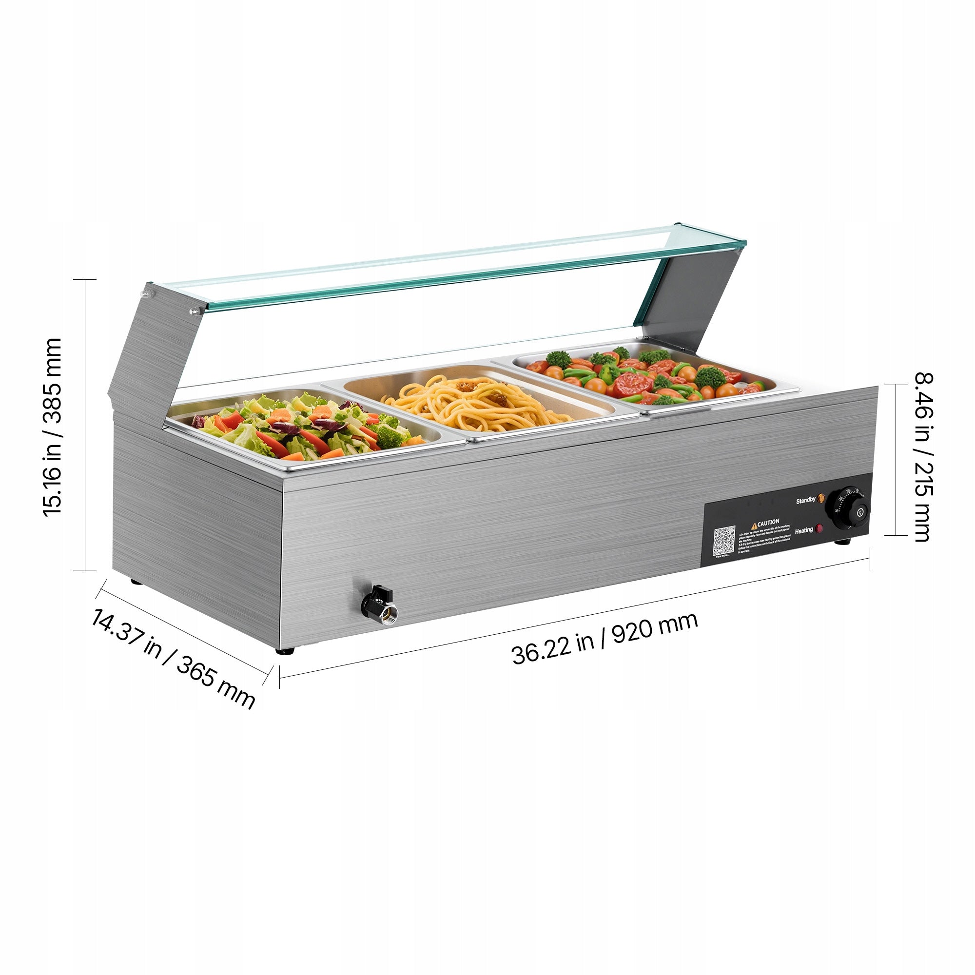SucceBuy Food Warmer 1,5KW 3 Containers Food Warmer Manufacturer code SYSPBWQ312FSFY1YS0