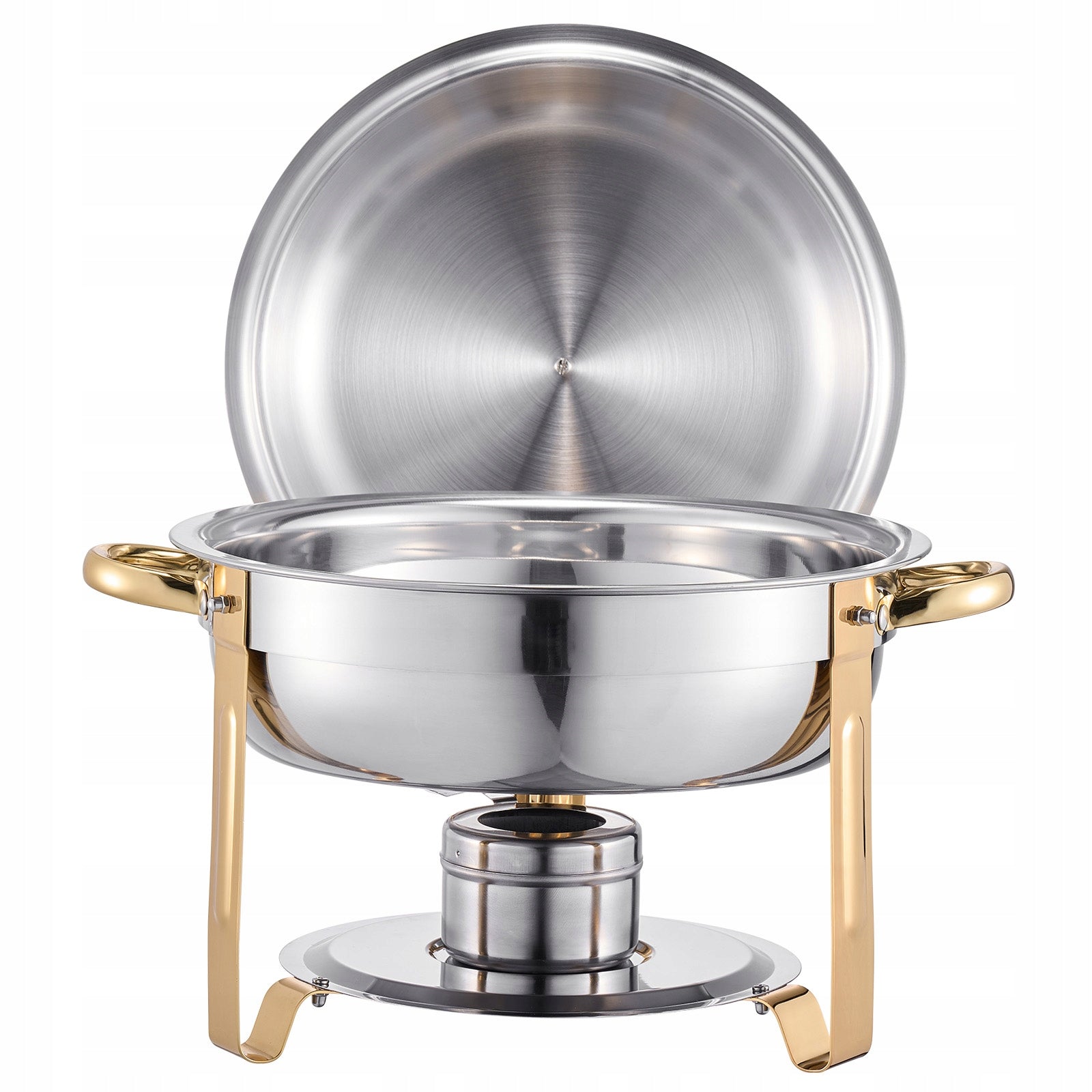 SucceBuy Food Warmer Round Gold 4.7L 4Pcs Stainless Steel Brand no brand