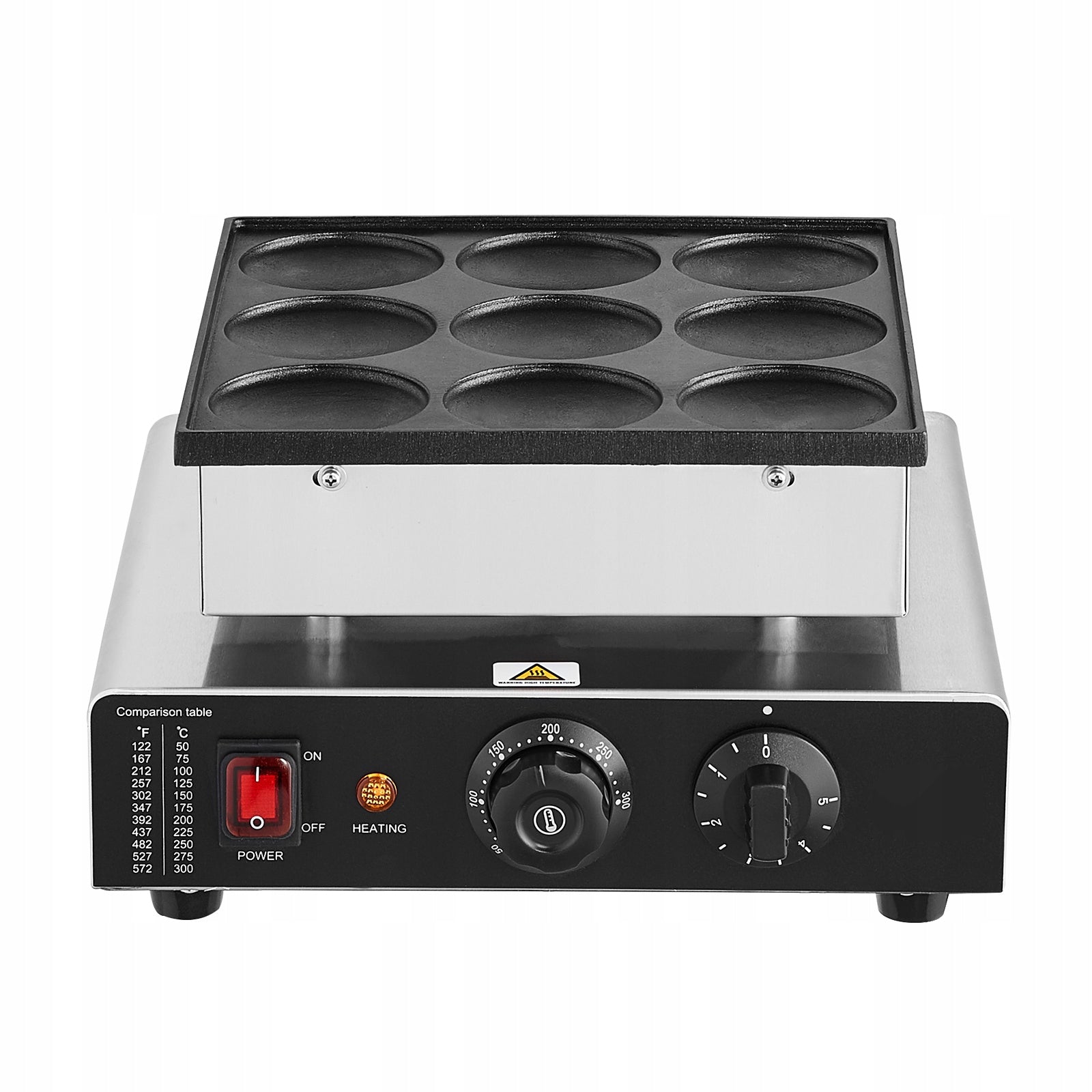 SucceBuy Pizza Machine 9 Holes 320x300x180MM Stainless Steel Silver