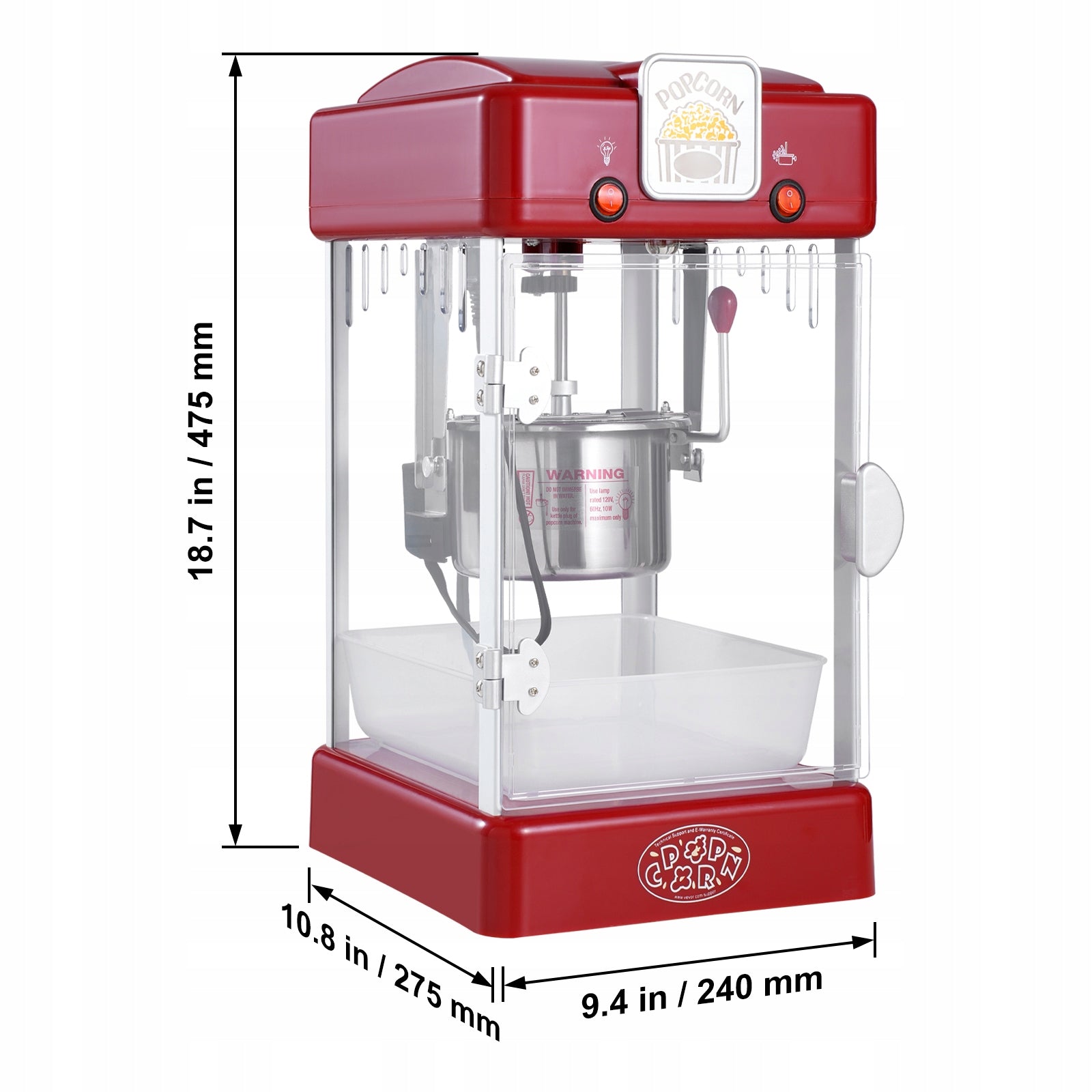SucceBuy Popcorn Machine 2.5OZ Popcorn Machine Cinema Popcorn 300W Manufacturer code TSBMHJHS25OZ