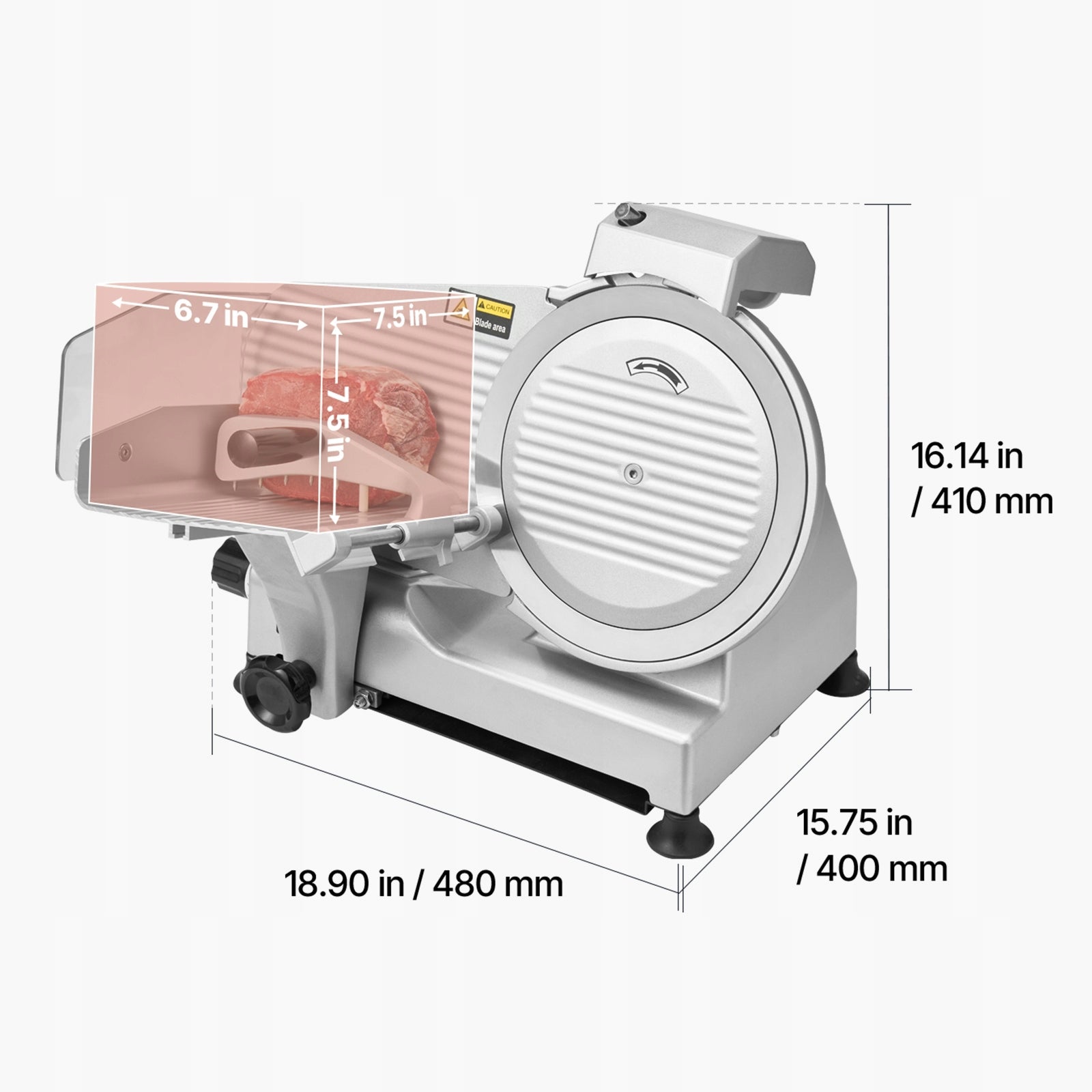 SucceBuy Semi-Automatic Meat Slicer 320W With 25CM Blade 0-10MM Manufacturer code DRQPJSYKBZD1