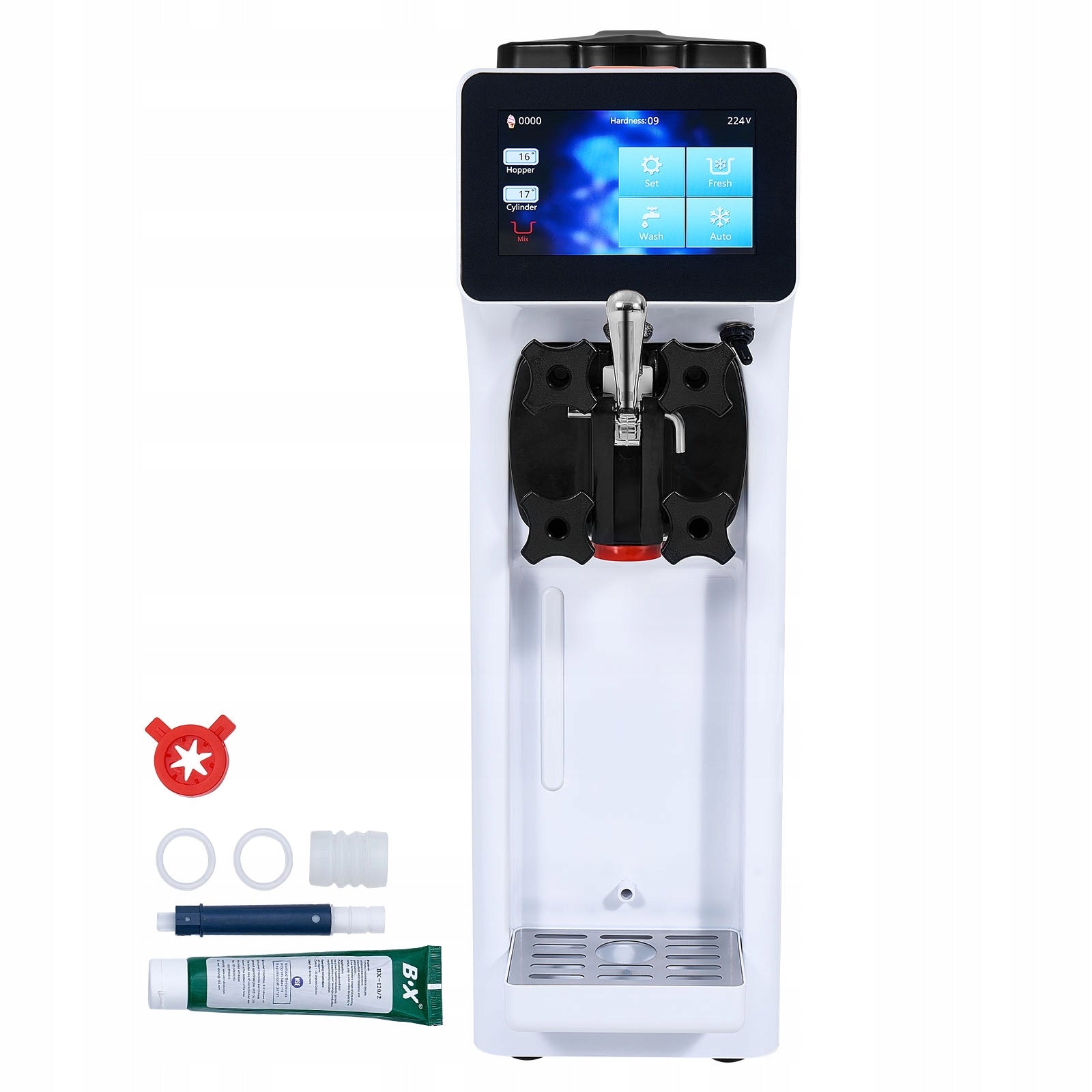SucceBuy Soft Ice Cream Machine 10L/H Capacity Single Taste Countertop