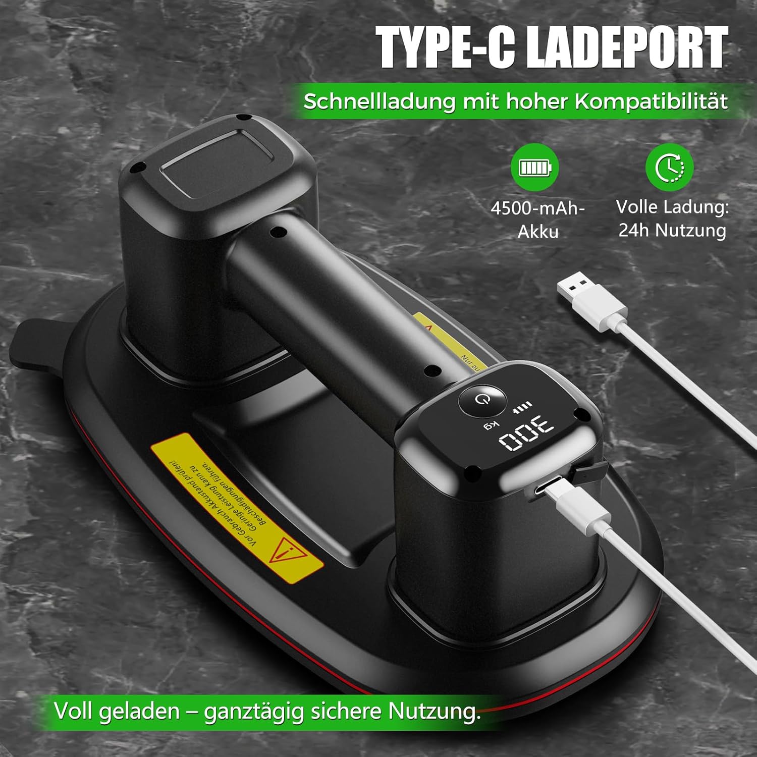Suction Lift Cordless 26 cm LCD 300kg for Glass Plates Brand no brand