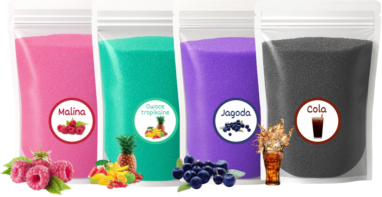 Sugar 4x 1kg Colorful Flavored Cotton Candy For Dry Doypack Machine Manufacturer code ADMAJ-CUKIER-SET4KGW2-DOYPACK