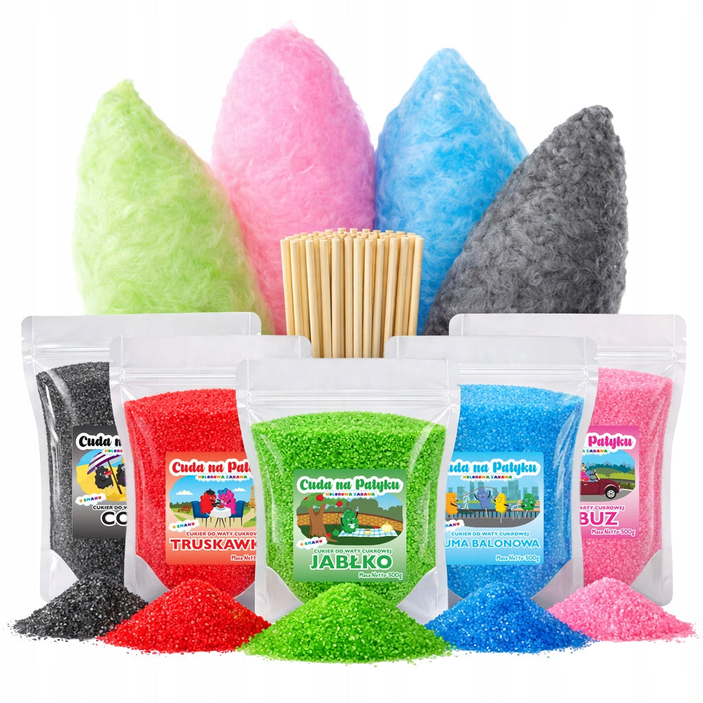 Sugar for Cotton Candy Colorful Flavoured Sticks Rough 20Pcs 5 x 500g