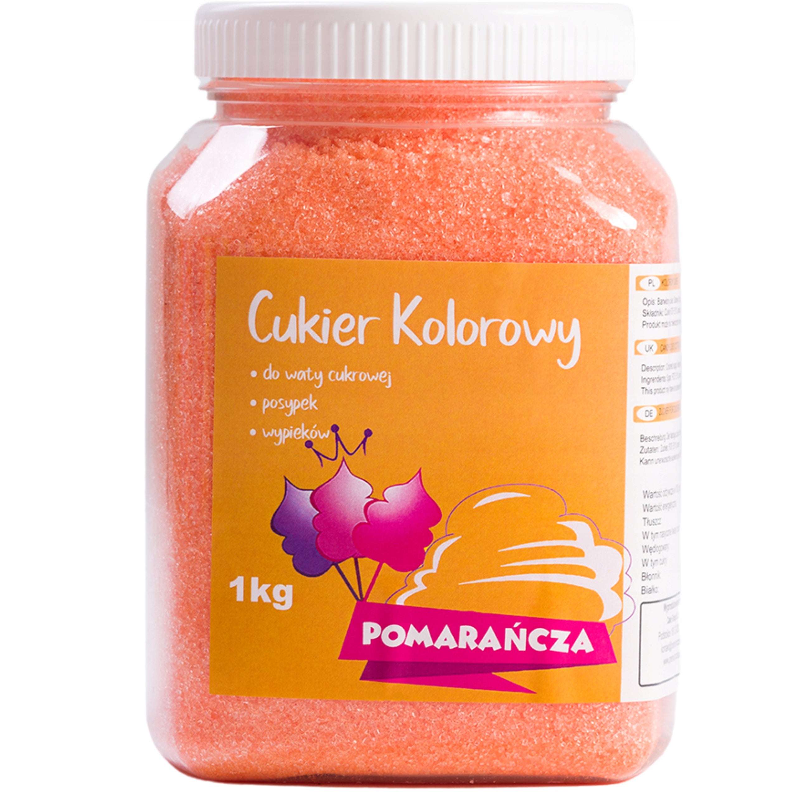 Sugar for cotton wool - Orange 1kg