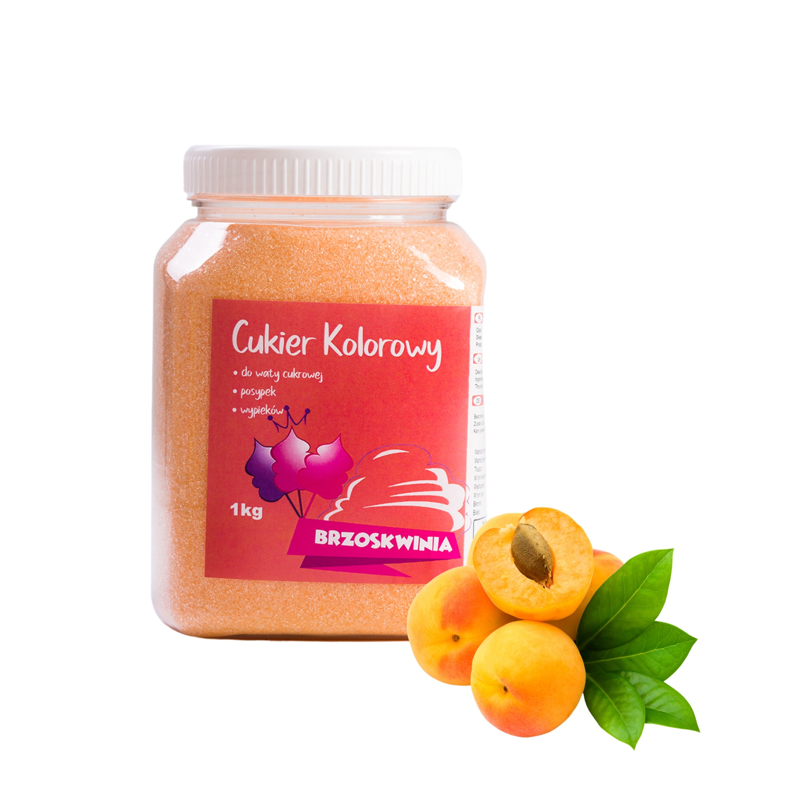 Sugar for cotton wool - Peach 1kg Packaging status original