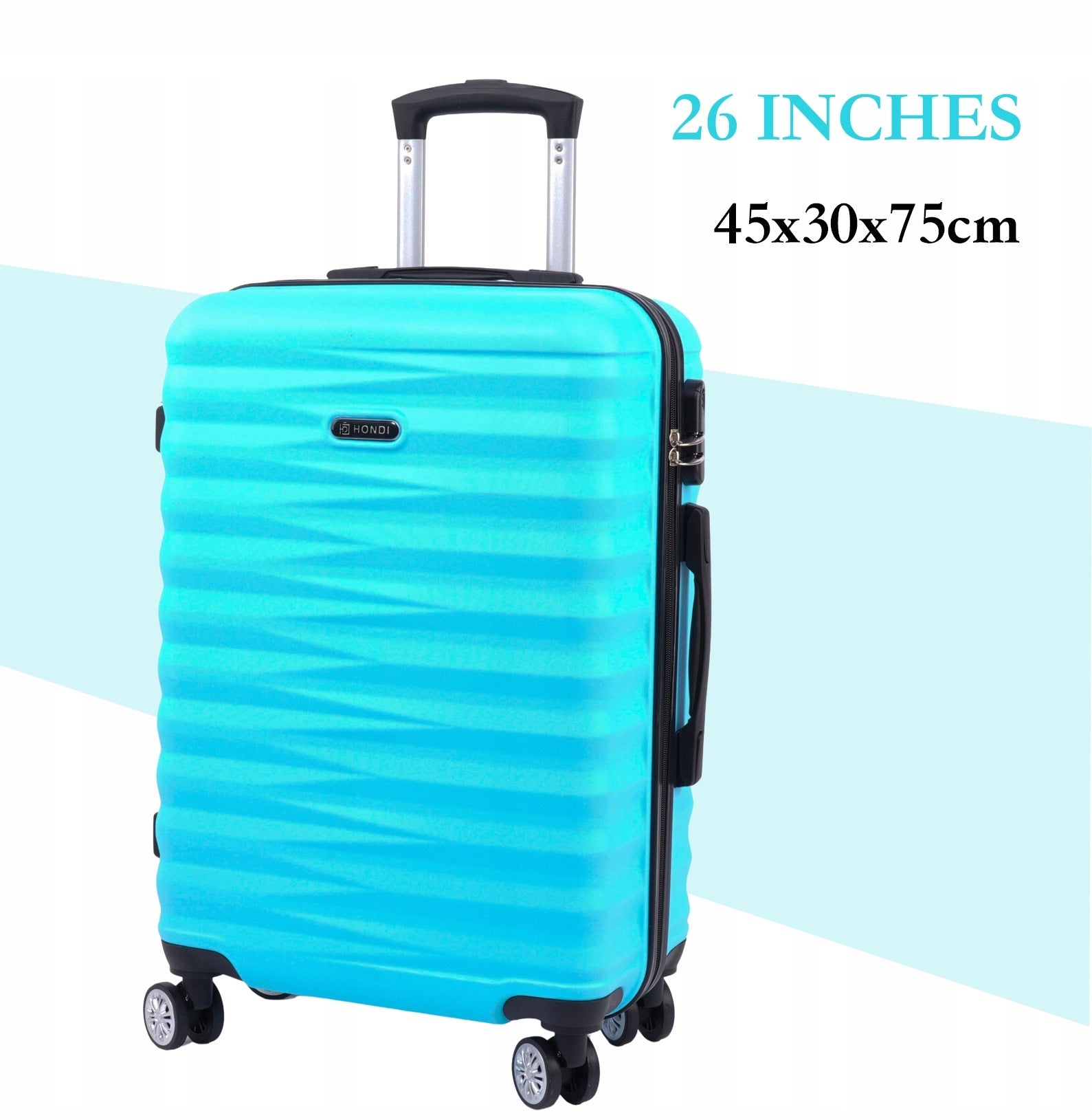 Suitcase Medium Hard 26 ABS Travel Cipher Wheels 360 Blue