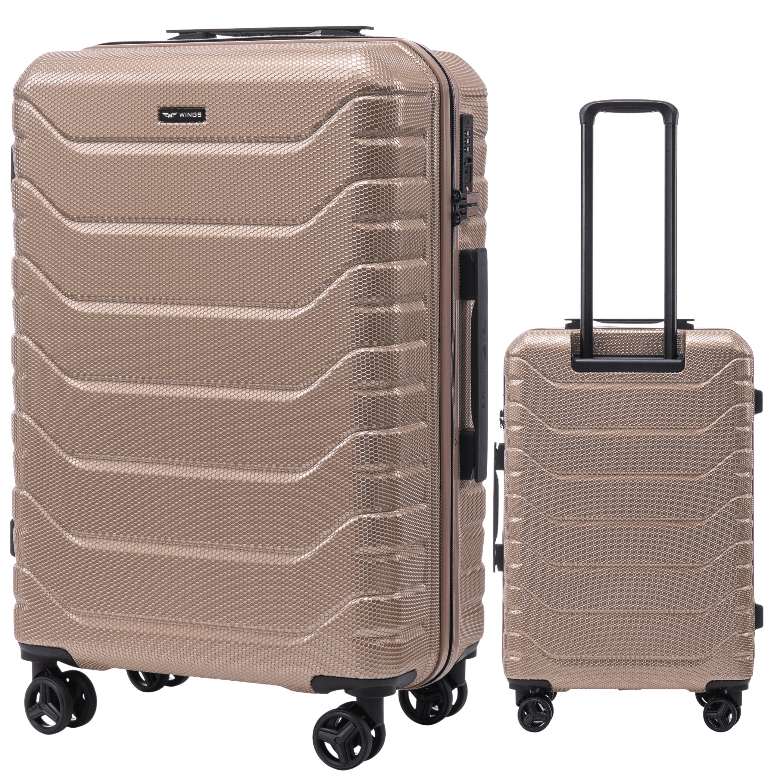 Suitcase REGISTERED Luggage sent large to the aircraft WINGS 4 wheels HARD