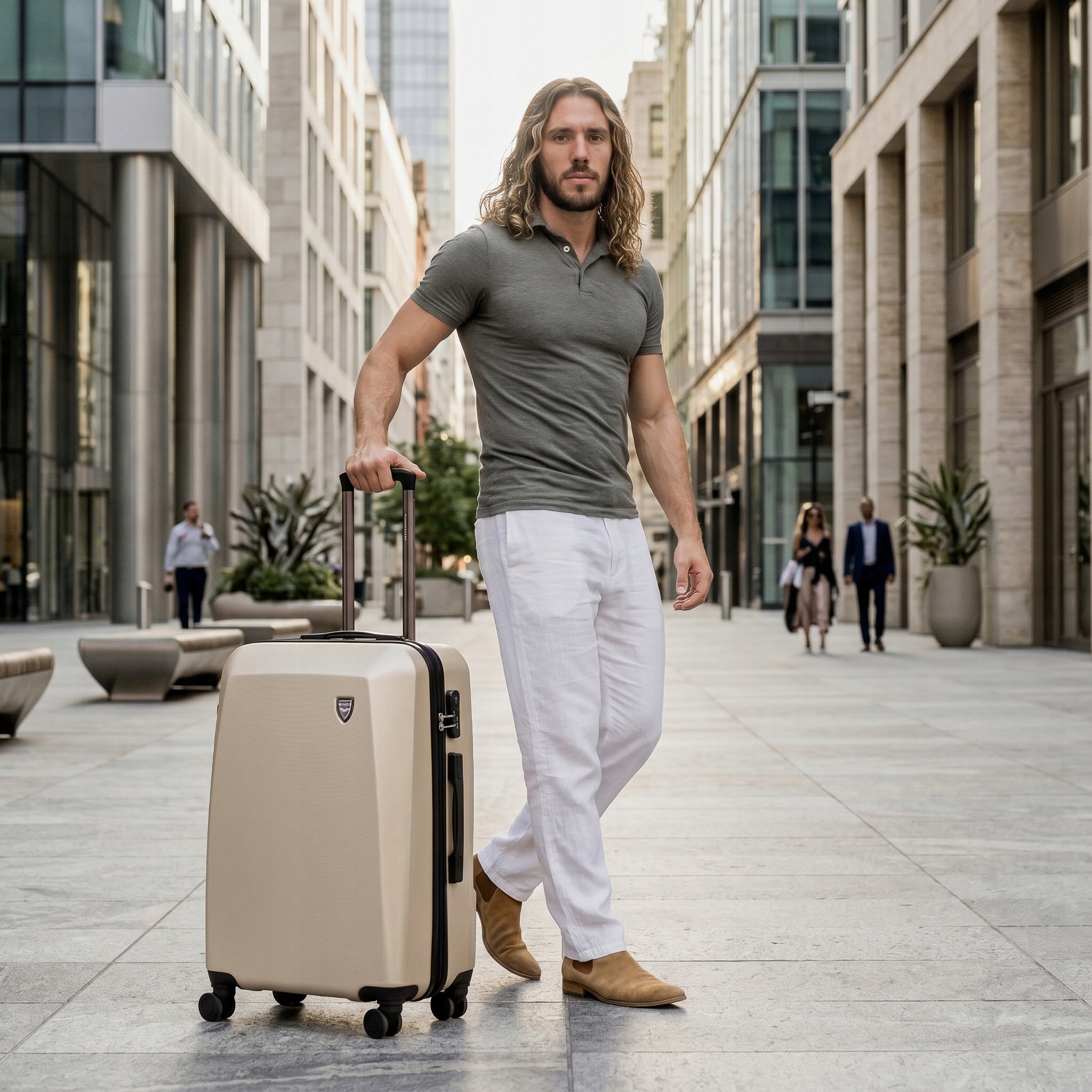 Suitcase WINGS ABS+ medium travel with pocket light roomy for travel Packaging status original