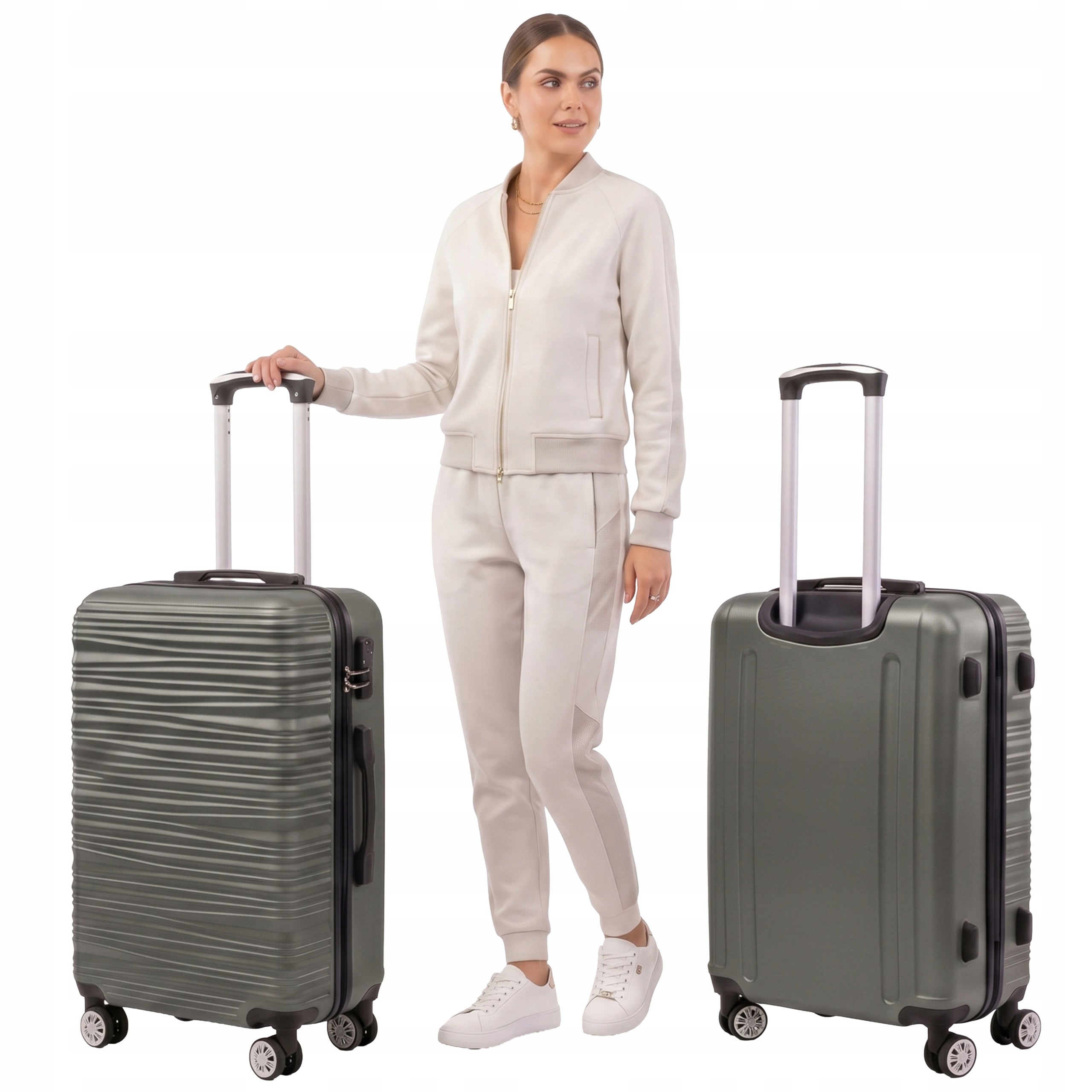 Suitcase XL medium travel wheels luggage 4 double wheels bag