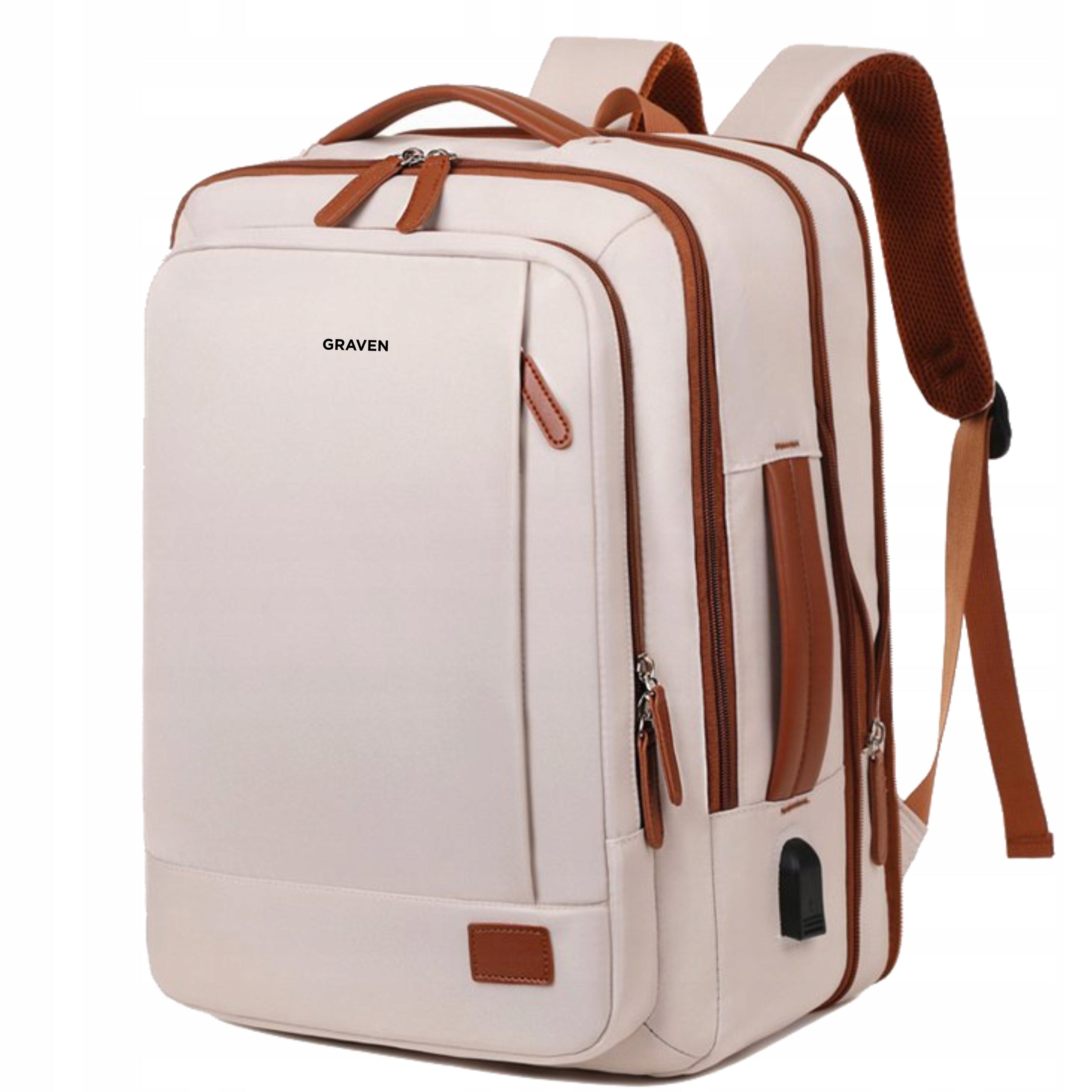 Suitcase luggage for airplane carry-on hiking backpack beige roomy 2in1 EAN (GTIN) 5906067940592