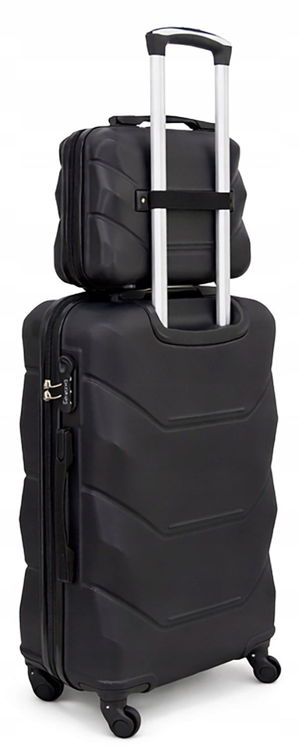 Suitcase set 4in1 Gravitt 955 ABS large medium small trunk luggage on wheels Manufacturer code 0955/BLACK