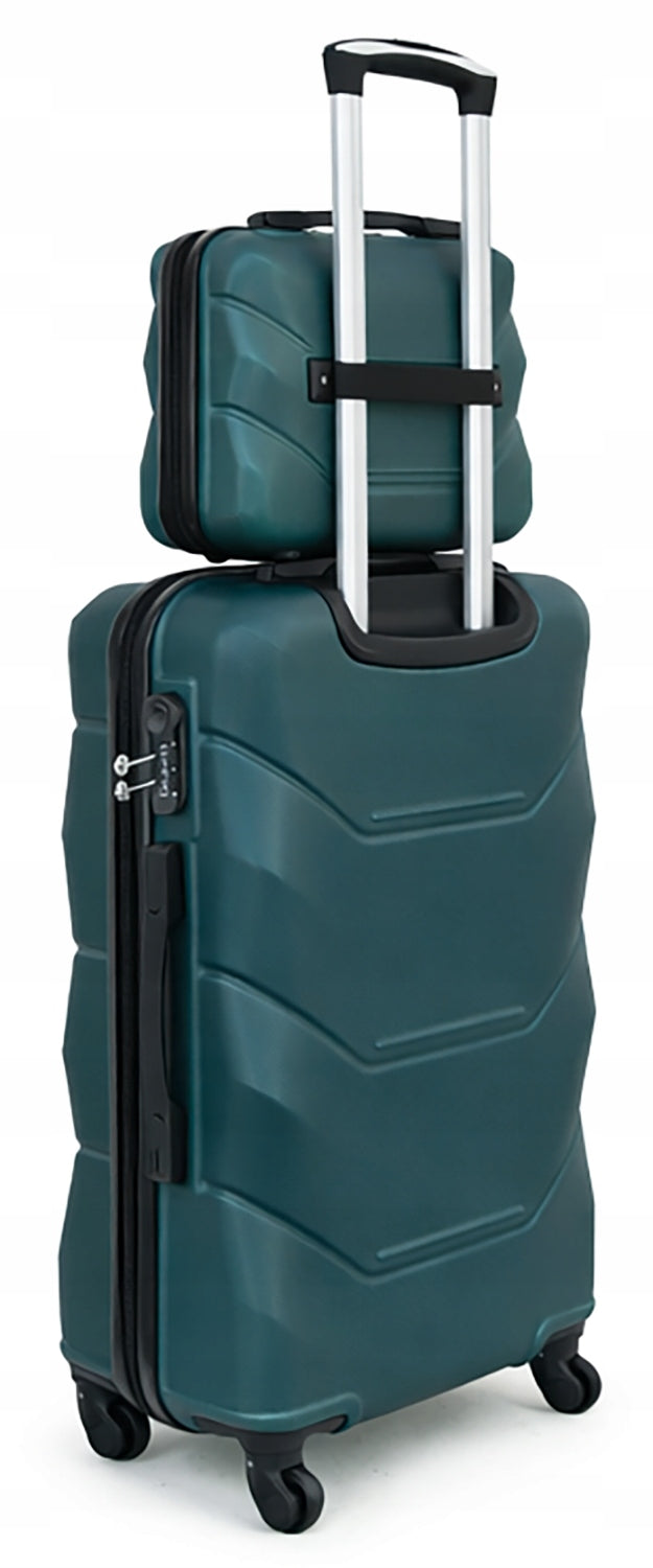 Suitcase set 4in1 Gravitt 955 ABS large medium small trunk luggage on wheels Manufacturer code 0955/Green