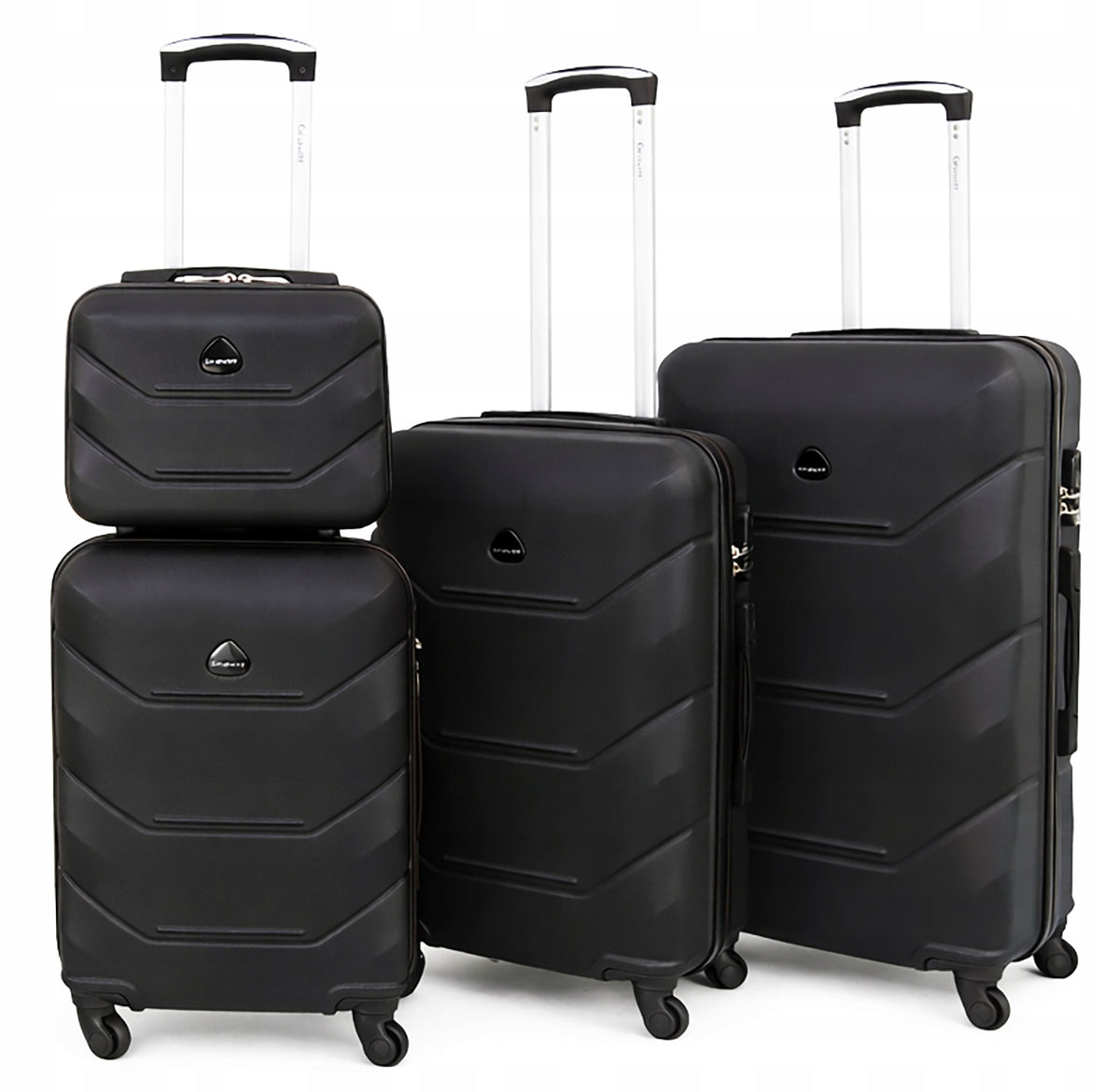 Suitcase set 4in1 Gravitt 955 ABS large medium small trunk luggage on wheels