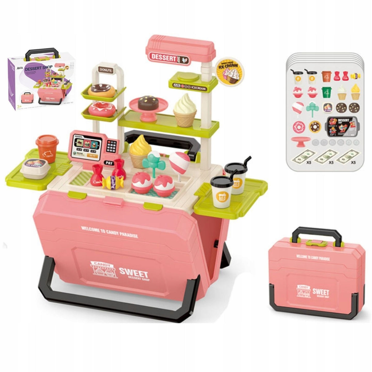 Suitcase with Cookies Shop Cookie Shop Cafe for Children Portable 45el
