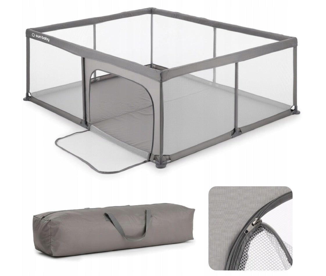 Sun Baby Baby playpen 150 x 200 x 68 cm - grey 354704 Product width 150 cm