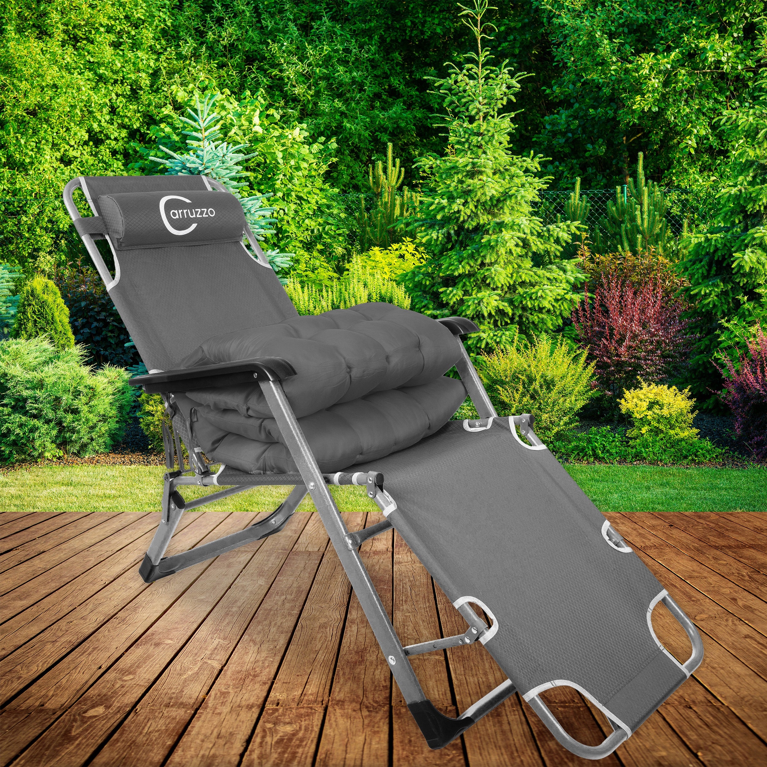 Sun Lounger Folding Garden Armchair + Cushion Comfortable For Terrace For Premium Garden Length (longer side) 178 cm