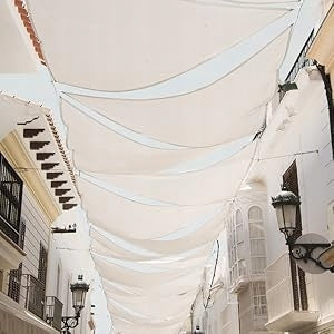 Sun Protection Garden Sail 5x5x5m Terrace Balcony Strong Cream Product width 5 cm