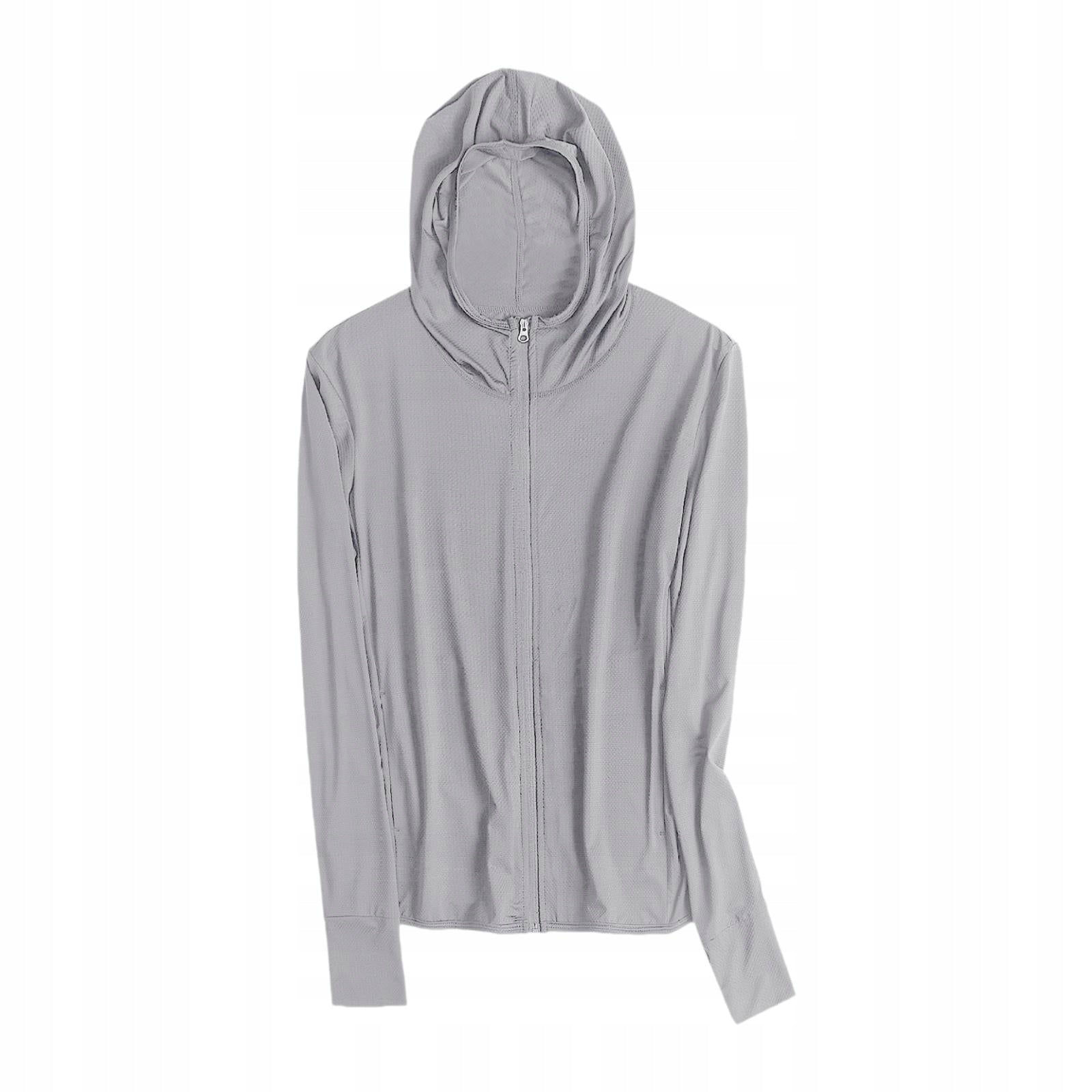 Sun Protection Jacket Clothing Cooling Hoodie Breathable Hoodie Light Grey Size universal