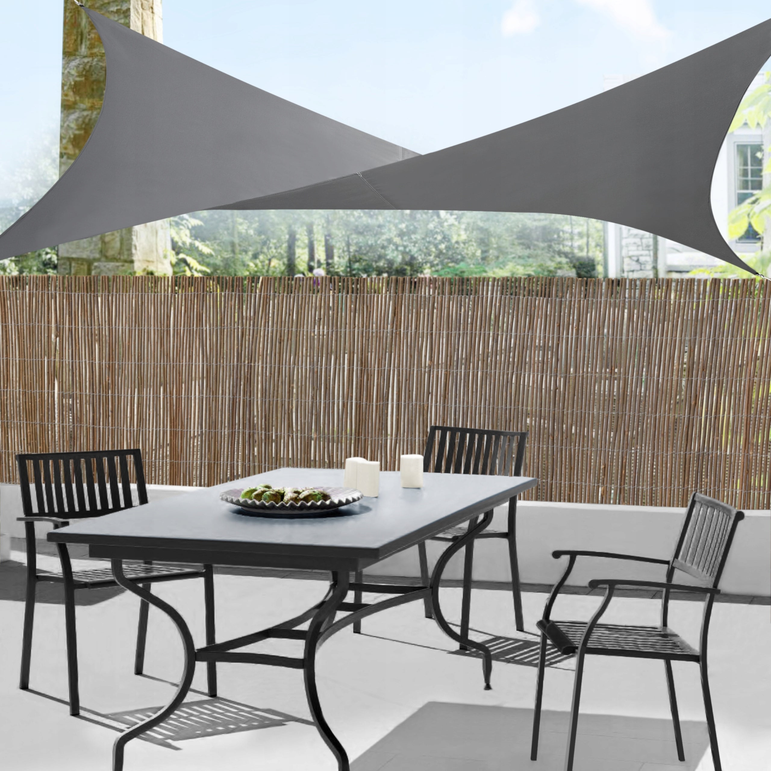 Sun Sail 4x4 m Square Waterproof Garden Sail Grey Main material synthetic material