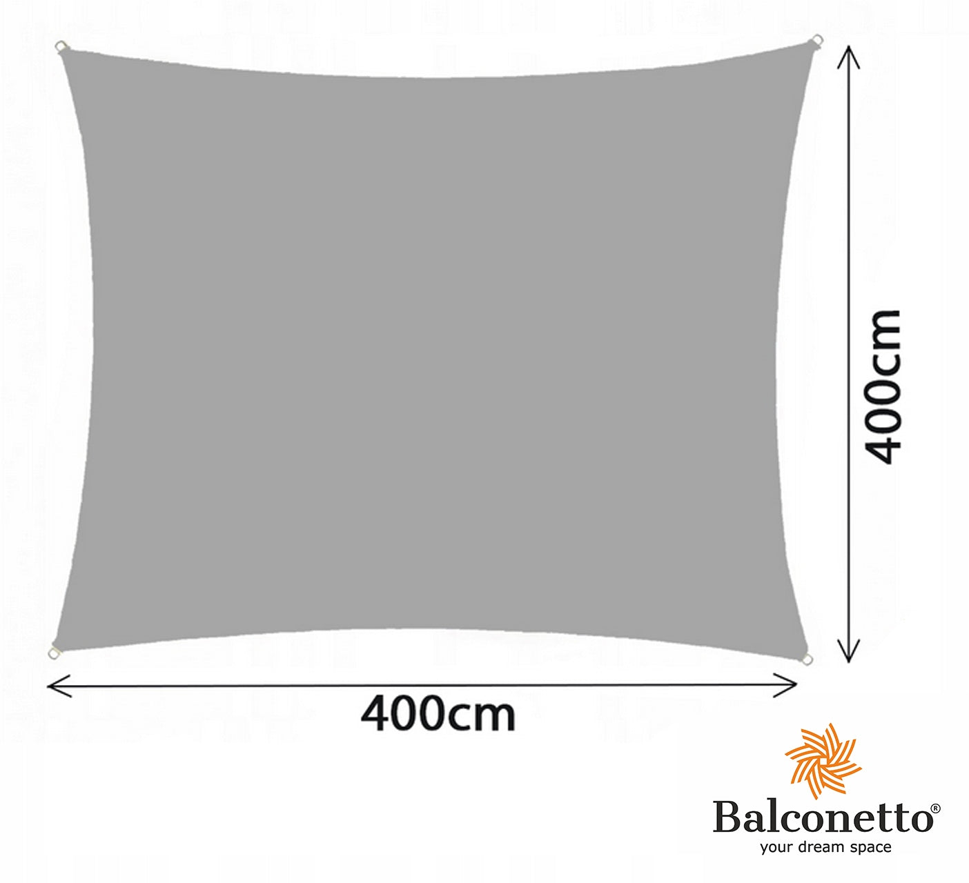 Sun Sail 4x4m Grey Square Awning Waterproof Garden Manufacturer code MARKIZA kwadrat GRAFIT ANTRACYT 400cm osłona