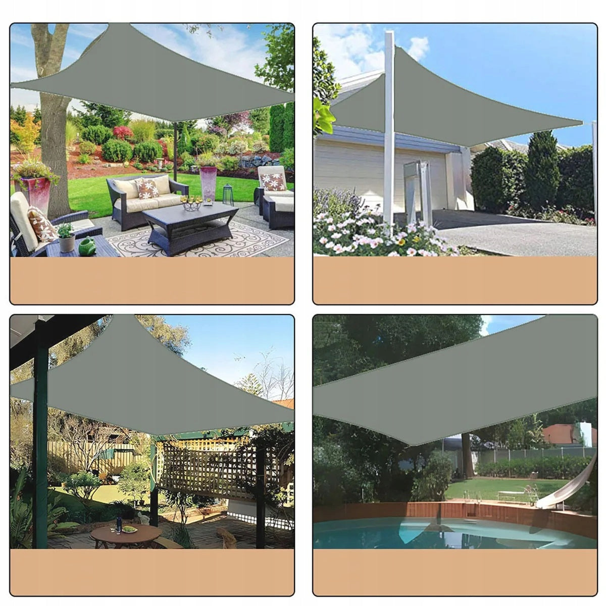 Sun Sail Garden Awning BALCONY Waterodp 3x3 Grey Rectangle Manufacturer code ŻAGIEL Ogrodowy Przeciwsłoneczny