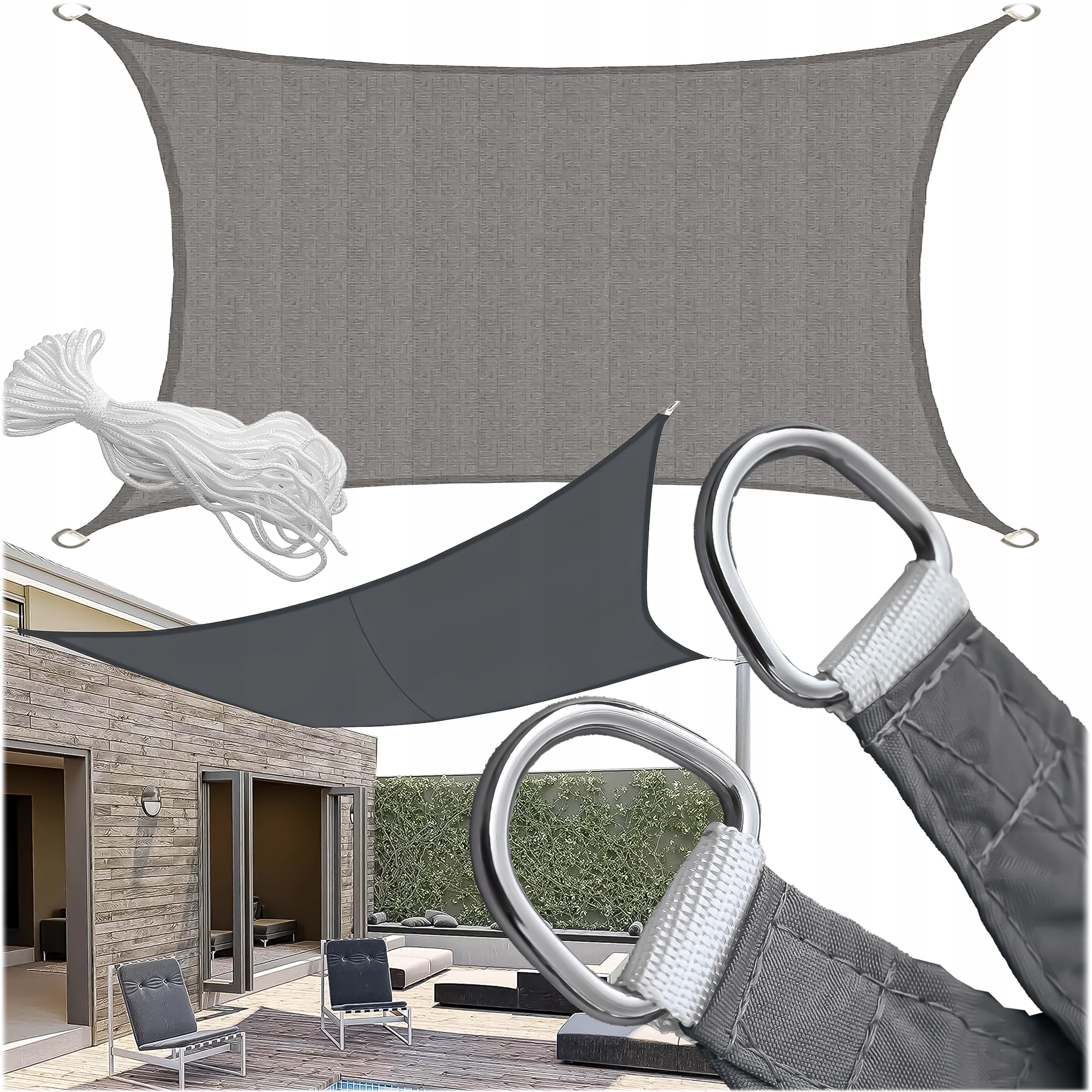 Sun Sail Garden Umbrella Shader Rectangle Awning 3x5m